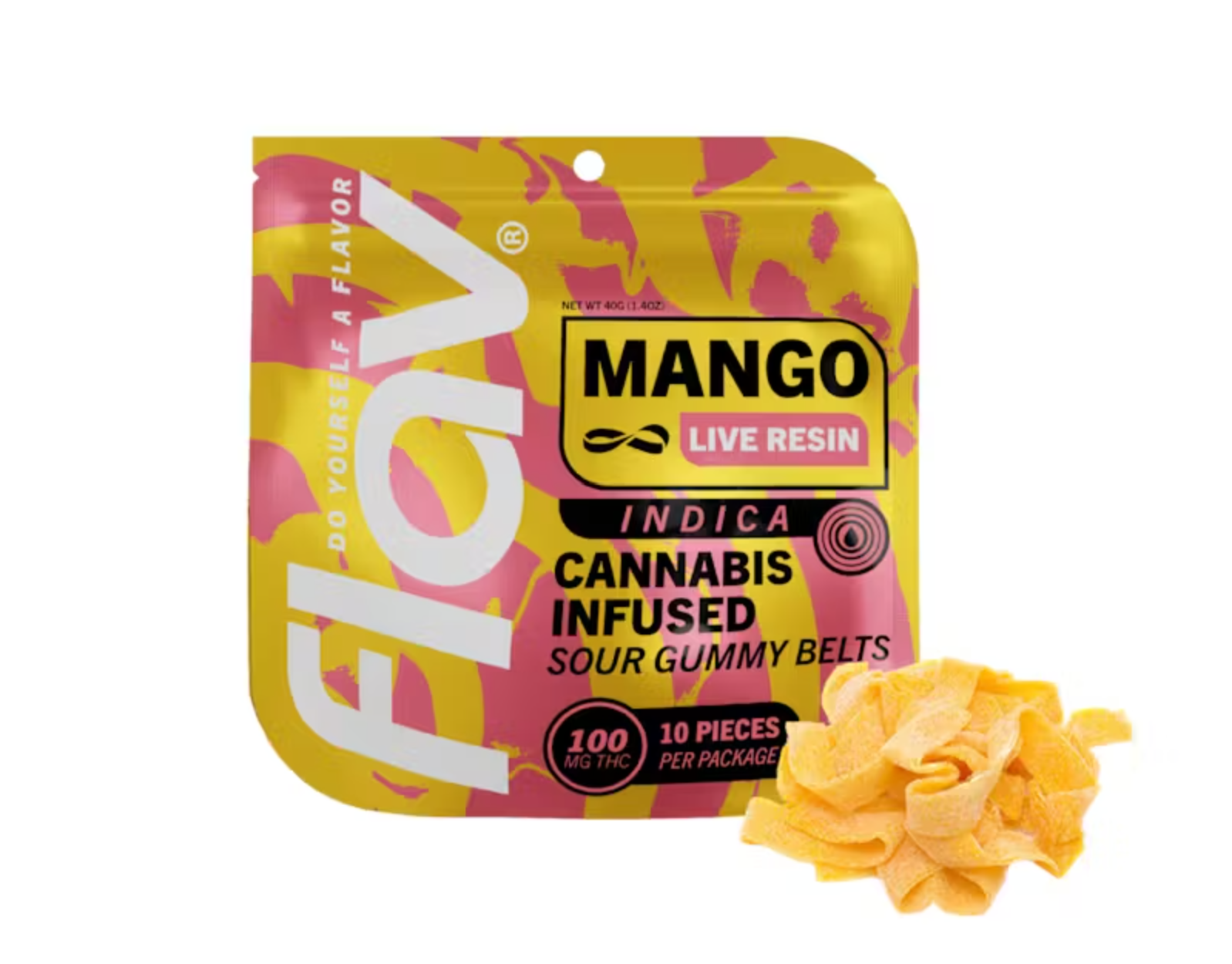 Mango Sour Gummy Belts 100mg