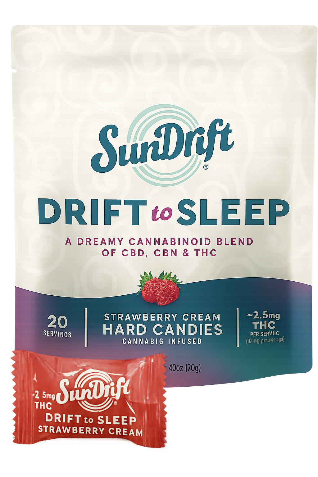 Strawberry Cream - Drift to Sleep Hard Candy 100mg