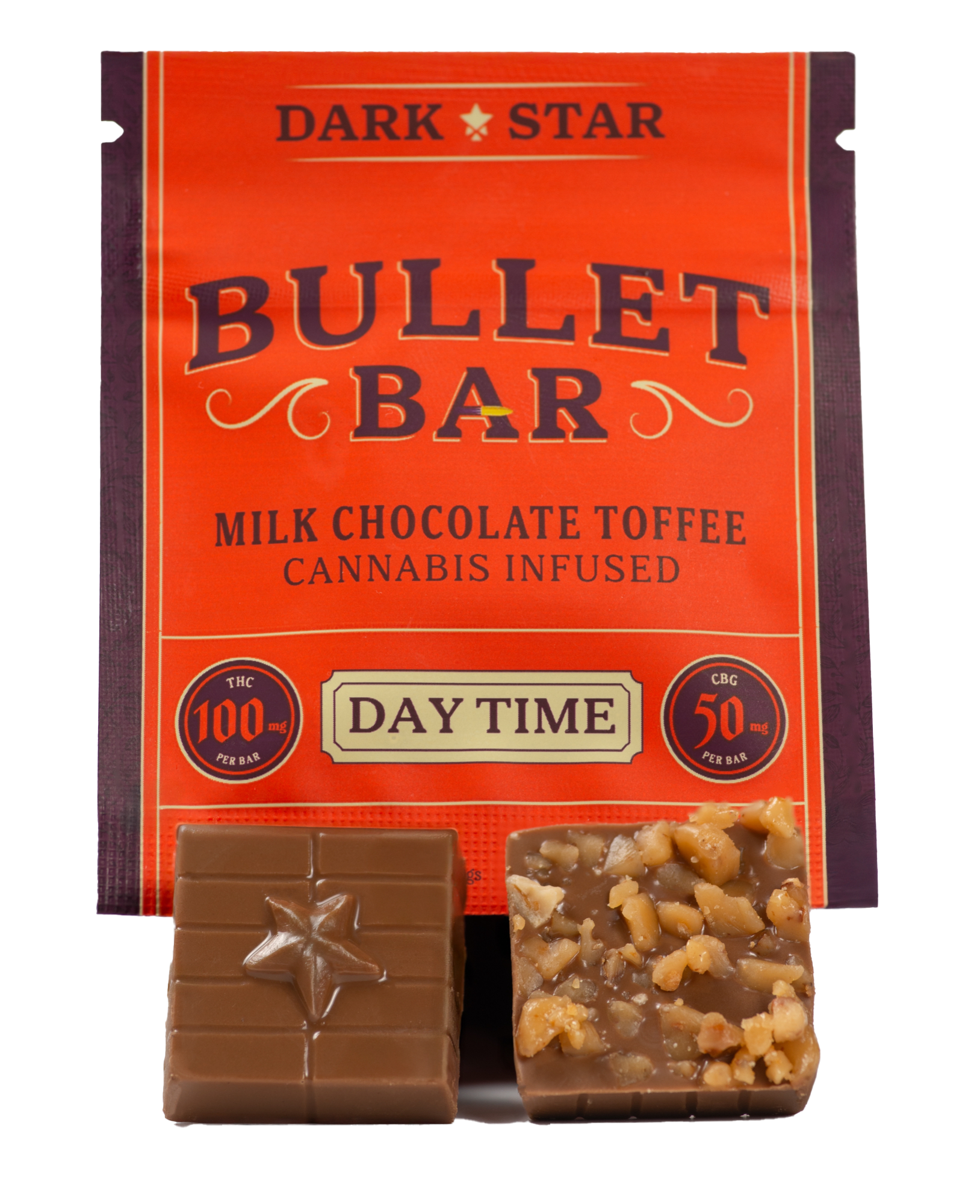 Milk Chocolate Toffee mini Bullet Bar Any Time By Calamity Jane 100mg