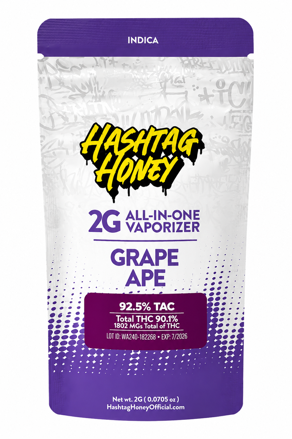 Honey Grape All In One Disposable Vape by Hashtag Honey 2g