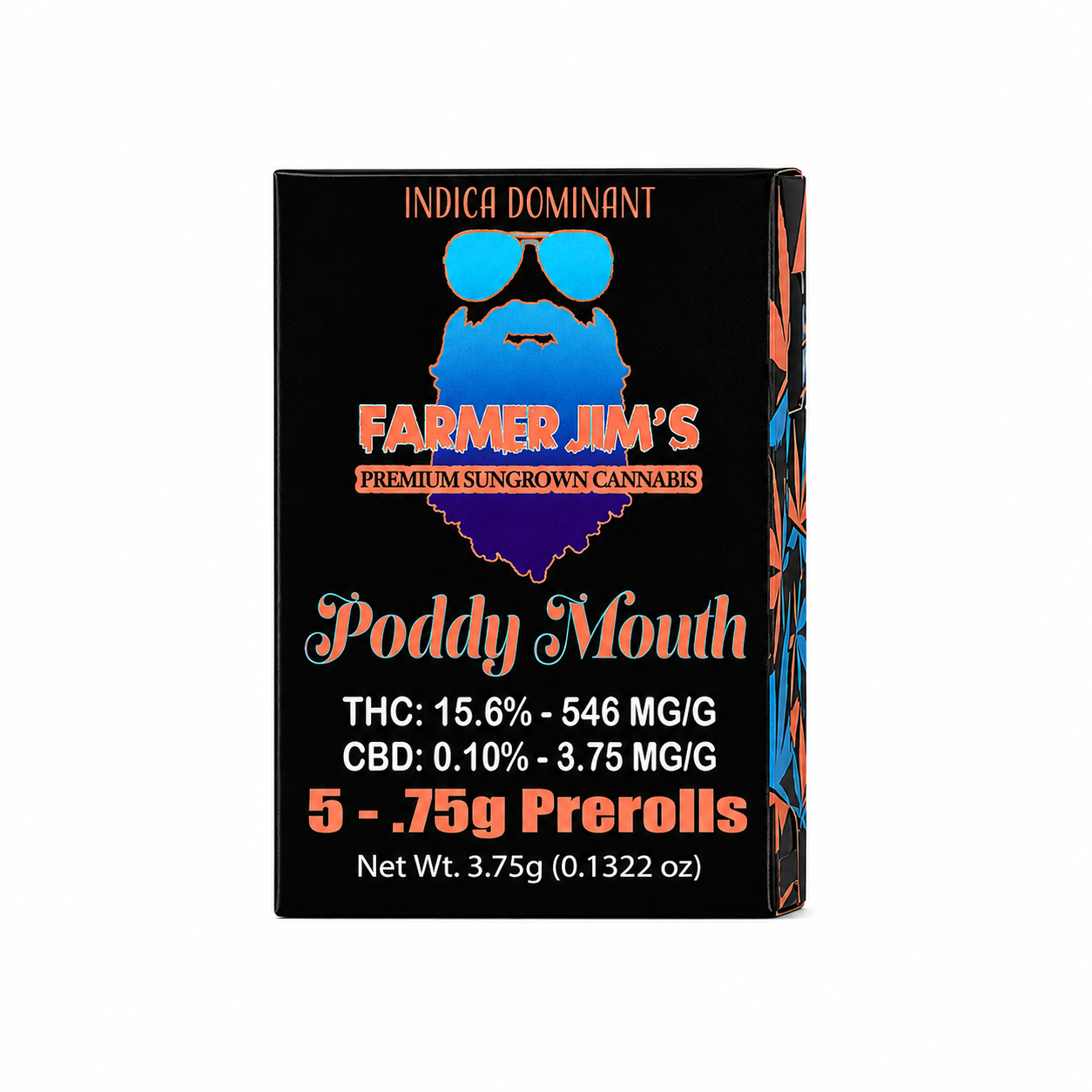 Poddy mouth 5 Pack pre rolls 3.75g Hybrid - Indica