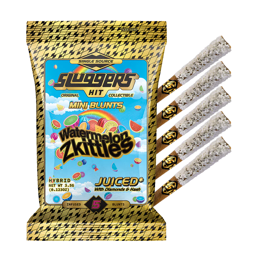 Watermelon Zkittles Double Infused Glass Tip Blunt 5 pack by Sluggers 3.5g