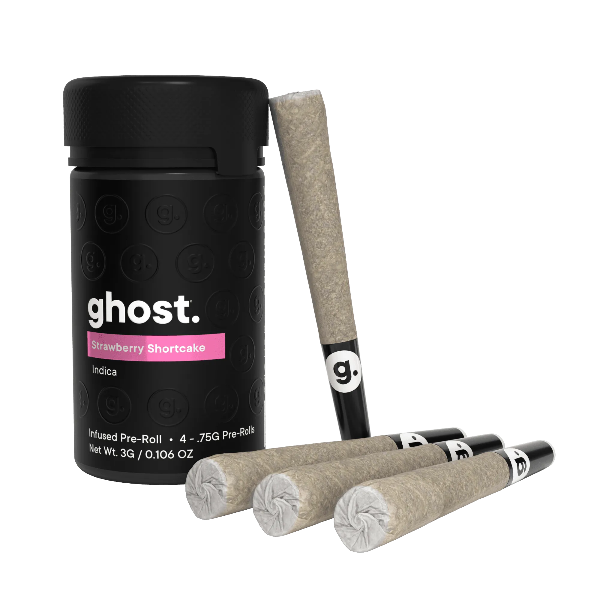 Strawberry Shortcake Infused Pre Rolls 4 pack (Indica) 3g