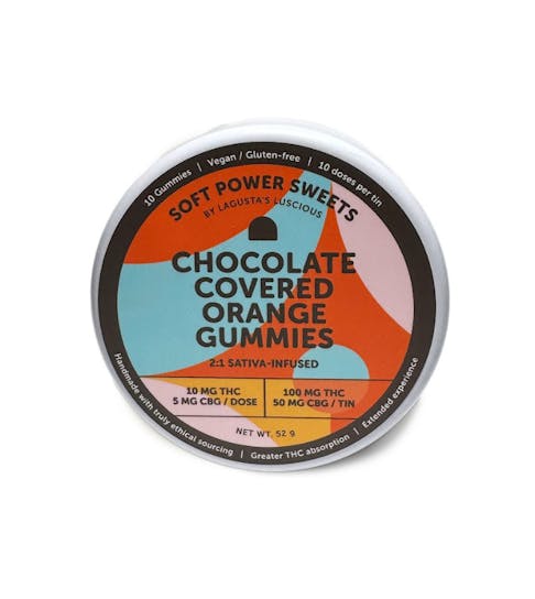Chocolate Covered Orange Gummies by Soft Power Sweets 100mg