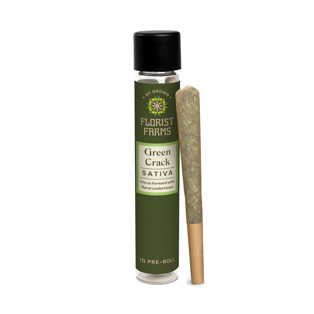 Green Crack single Infused pre roll by florist farms 1g