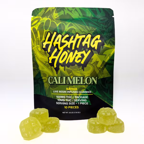 Cali Melon (Sativa) Live Resin Nano Infused by Hashtag Honey 100mg