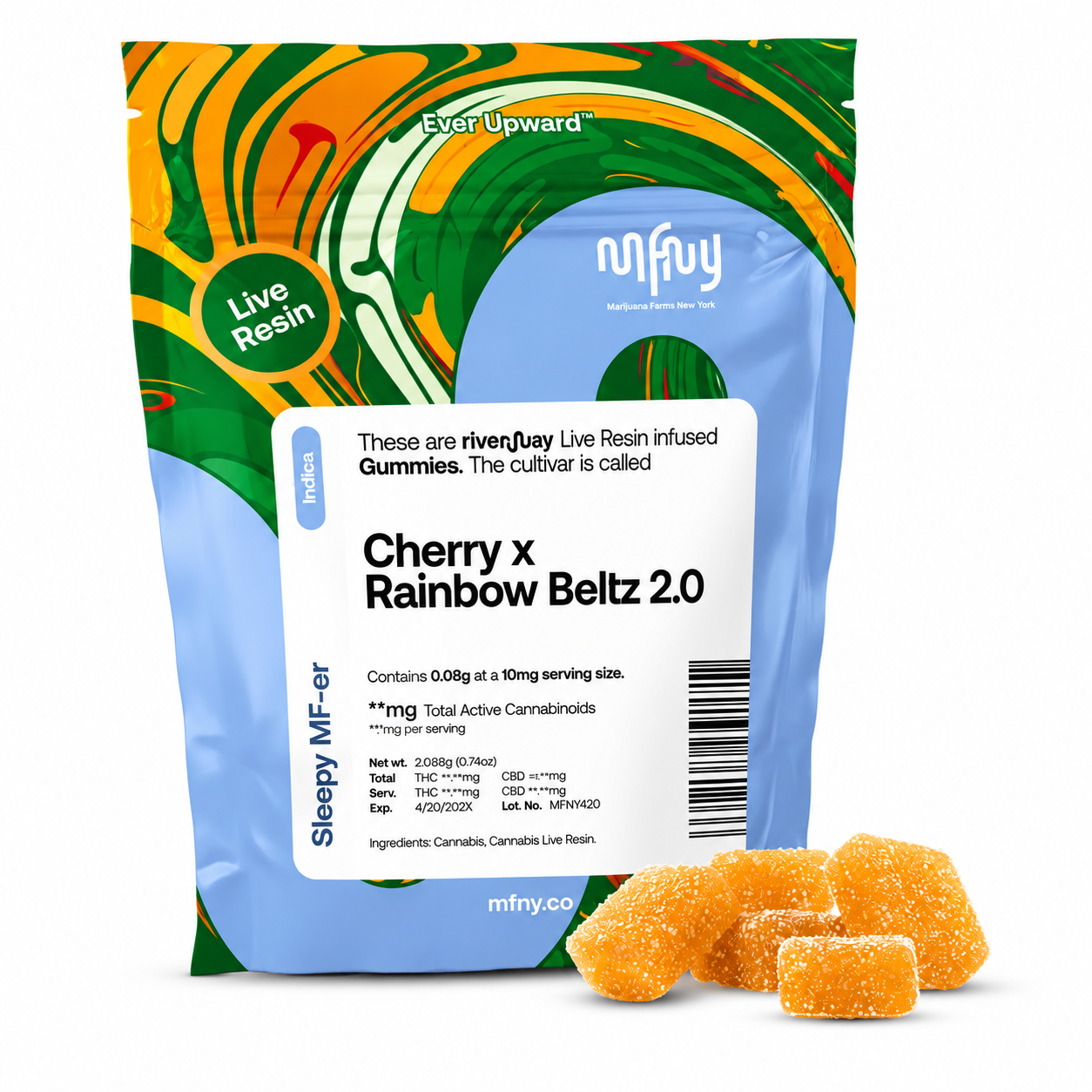 cherry x rainbow beltz 8 pack gummies by MFNY 88mg