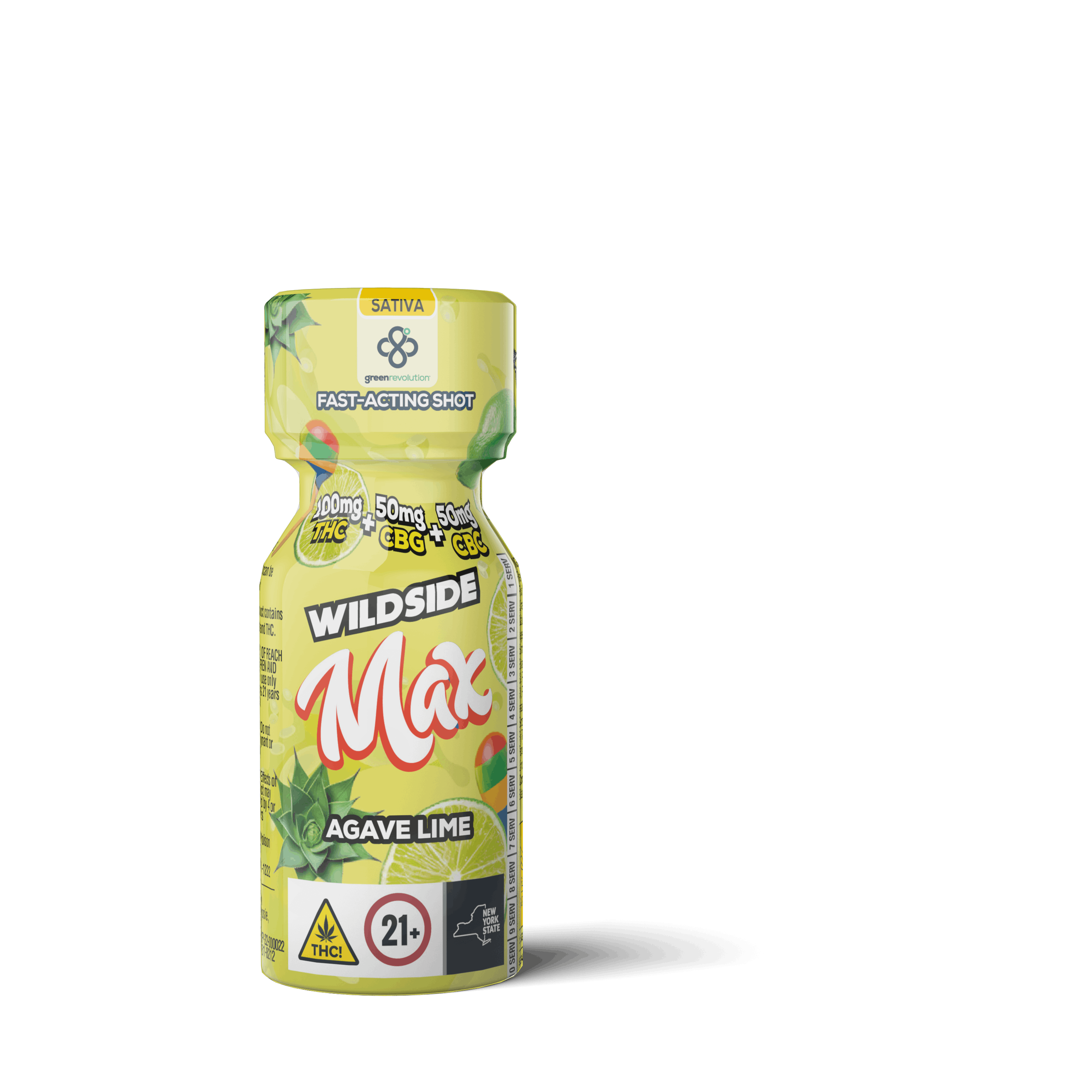 Agave Lime Fast Acting Drink Shot (Sativa) 100mg thc + 50mg CBG + 50mg CBC
