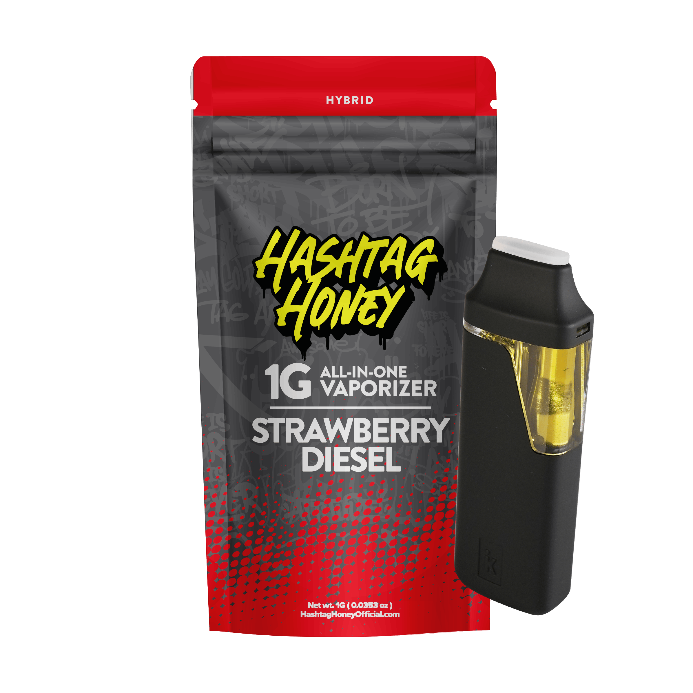 Strawberry Diesel All In One Disposable Vape by Hashtag Honey 1g