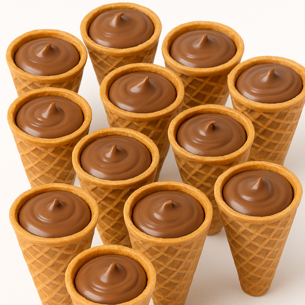 Milk Chocolate Filled Waffle Cones 10 Pack (100 mg)