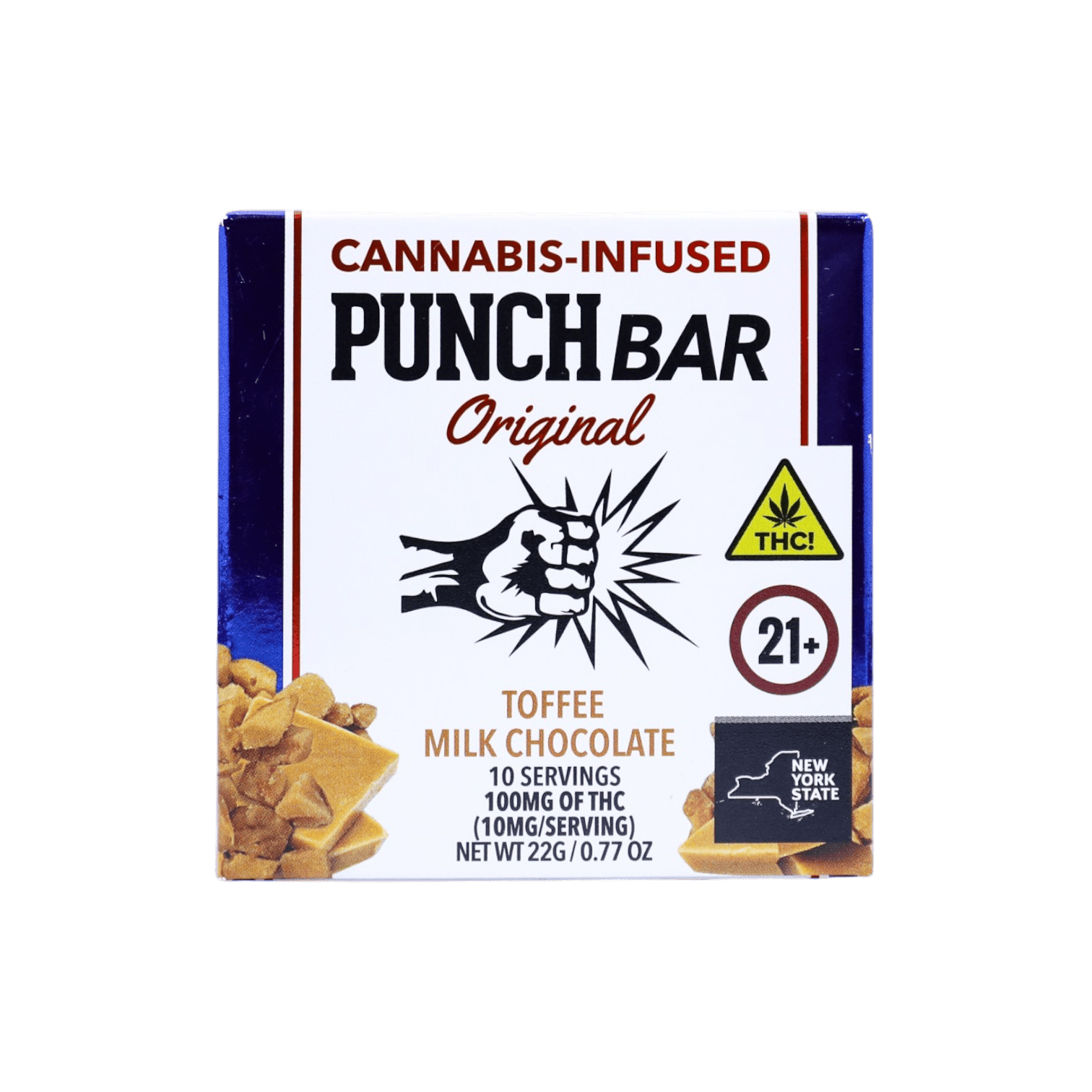 Milk Chocolate Toffee Punch Bar 100mg