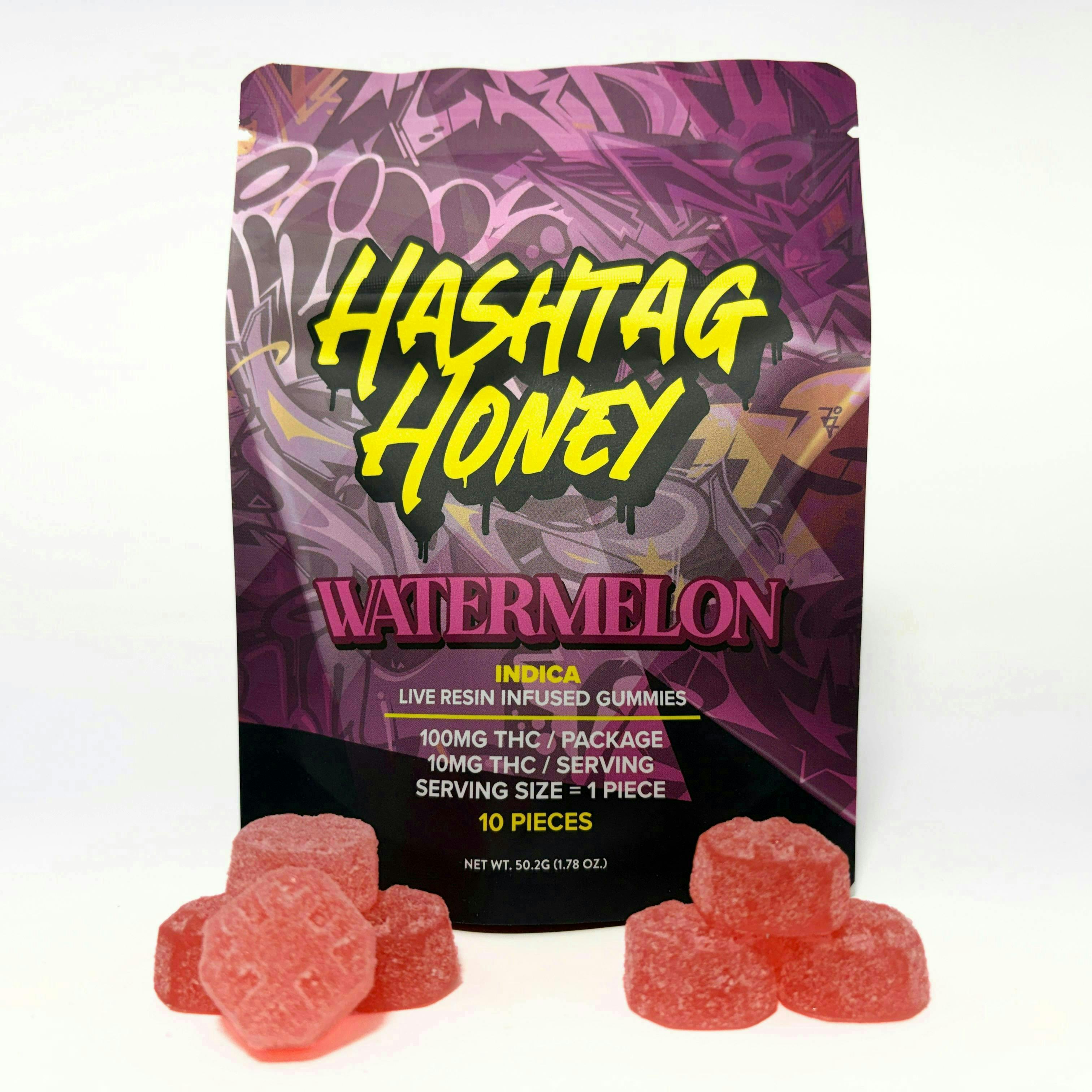 Watermelon (Indica) Live Resin Nano Infused by Hashtag Honey 100mg