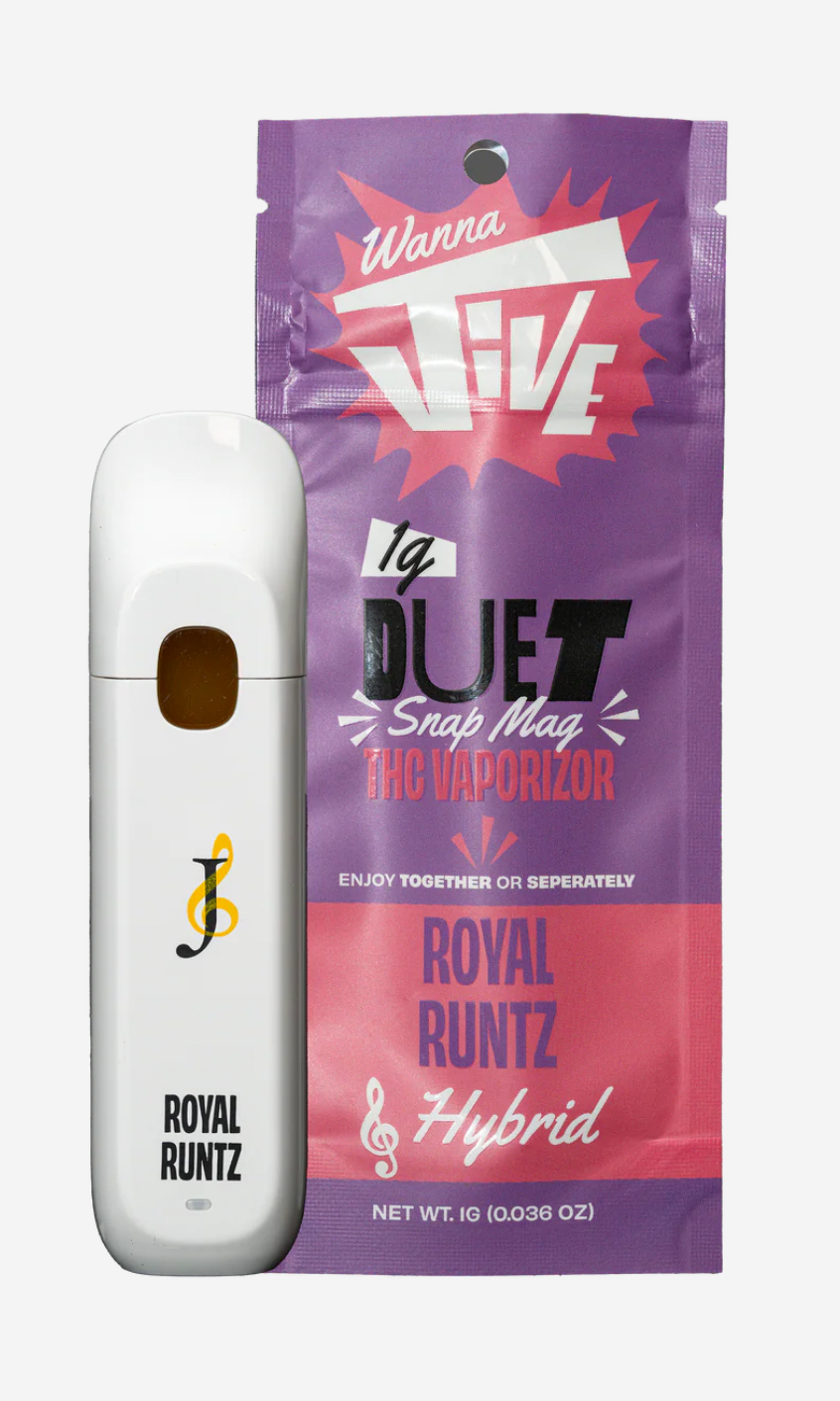Royal Runtz Live Resin AIO Disposable Vape (Hybrid) Duet Snap Mag by Wanna Jive - 1g