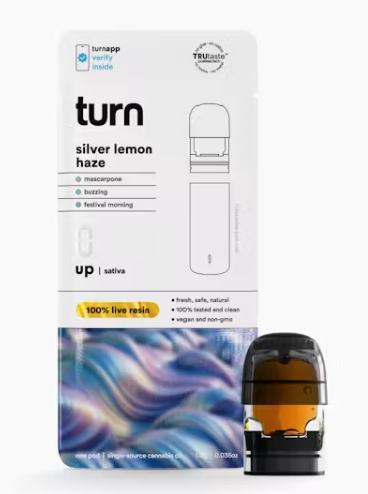Silver Lemon Haze Live Resin Vape Pod + Battery by Turn 1g
