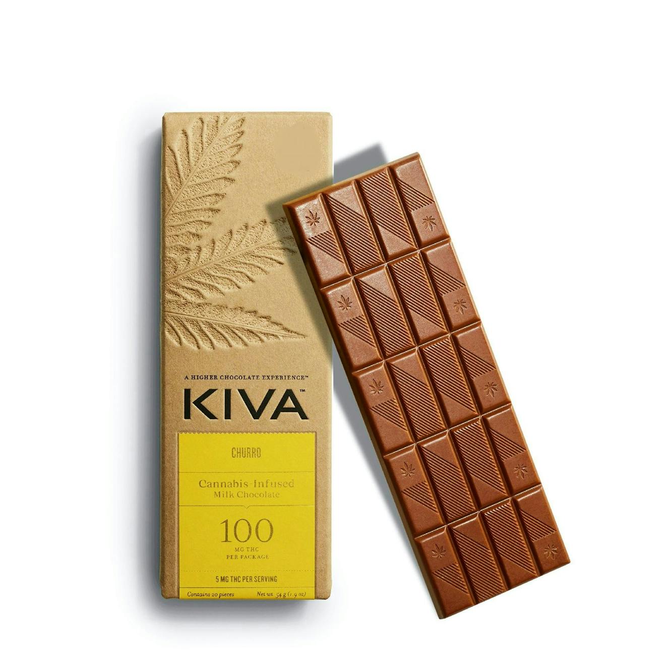 Milk Chocolate Bar Churro Flavor by Kiva 100mg