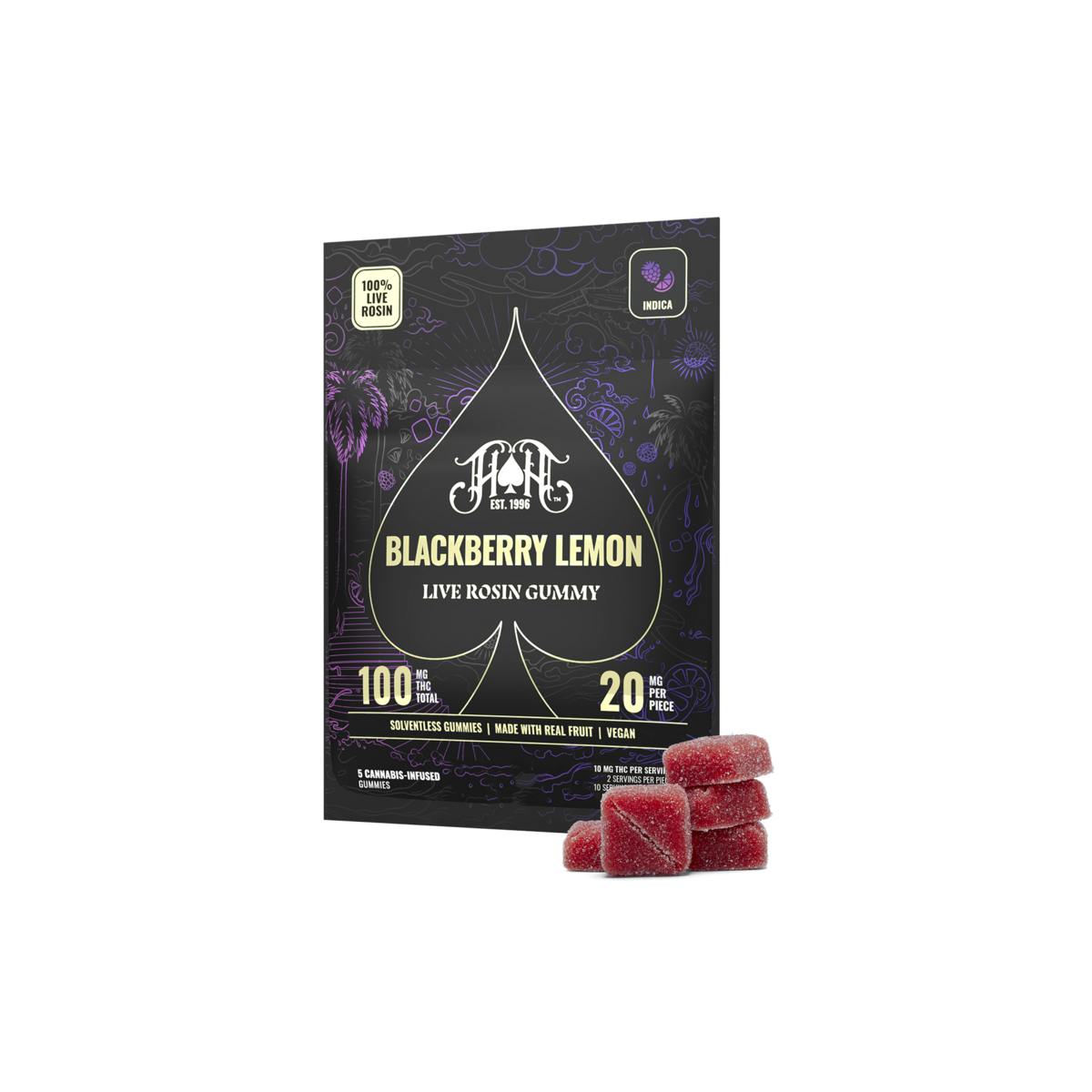 Blackberry Lemon Certified Kosher Live Rosin Gummies 5 Pack by Heavy Hitters 100mg