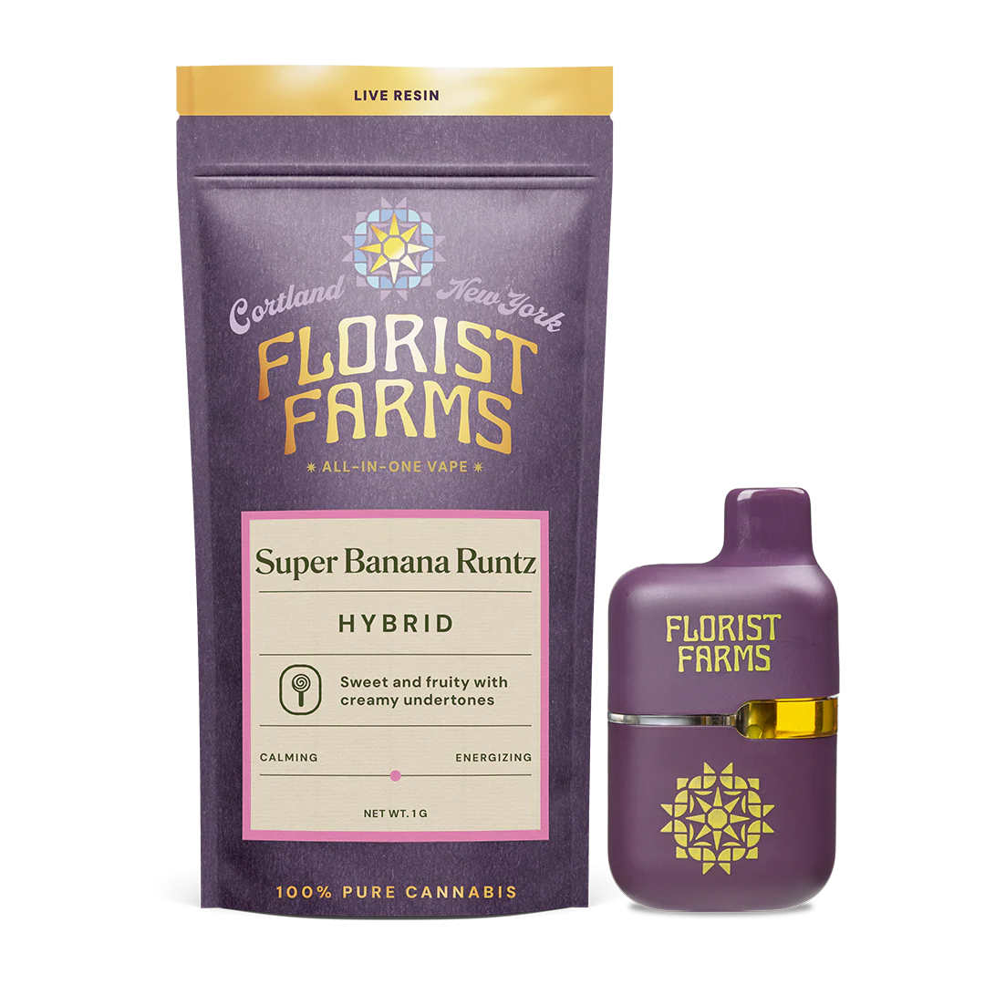 Super Banana Runtz Live Resin All In One Disposable by Florist Farms 1g