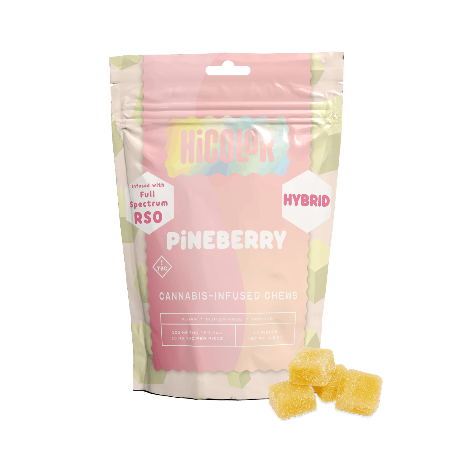 Pineberry RSO THC Gummies 10 pack by Hi color 100mg