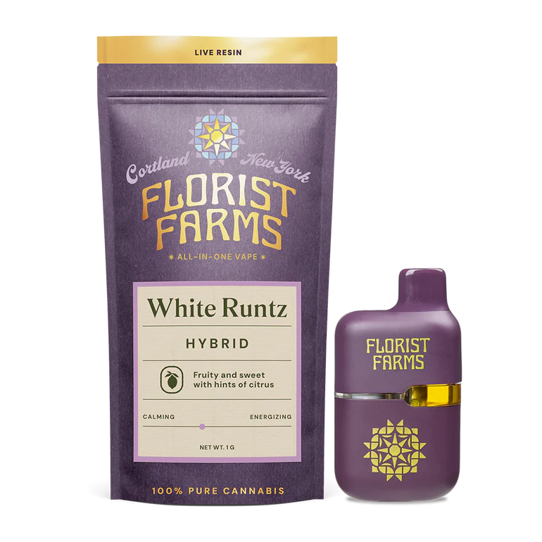 White Runtz Live Resin All In One Disposable Vape by Florist Farms 1g