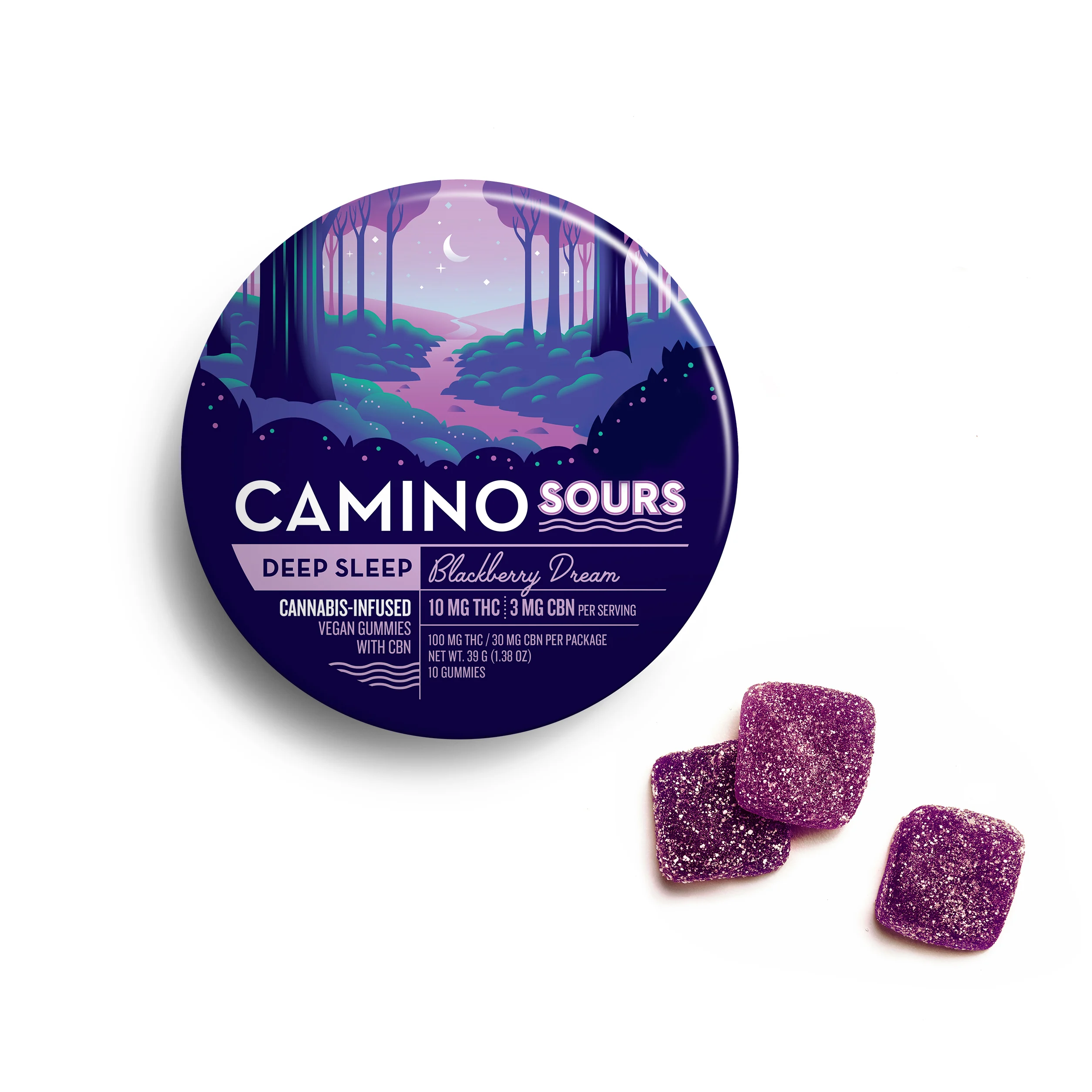 Blackberry Dream Sours Deep Sleep 10 pack by Camino 100mg