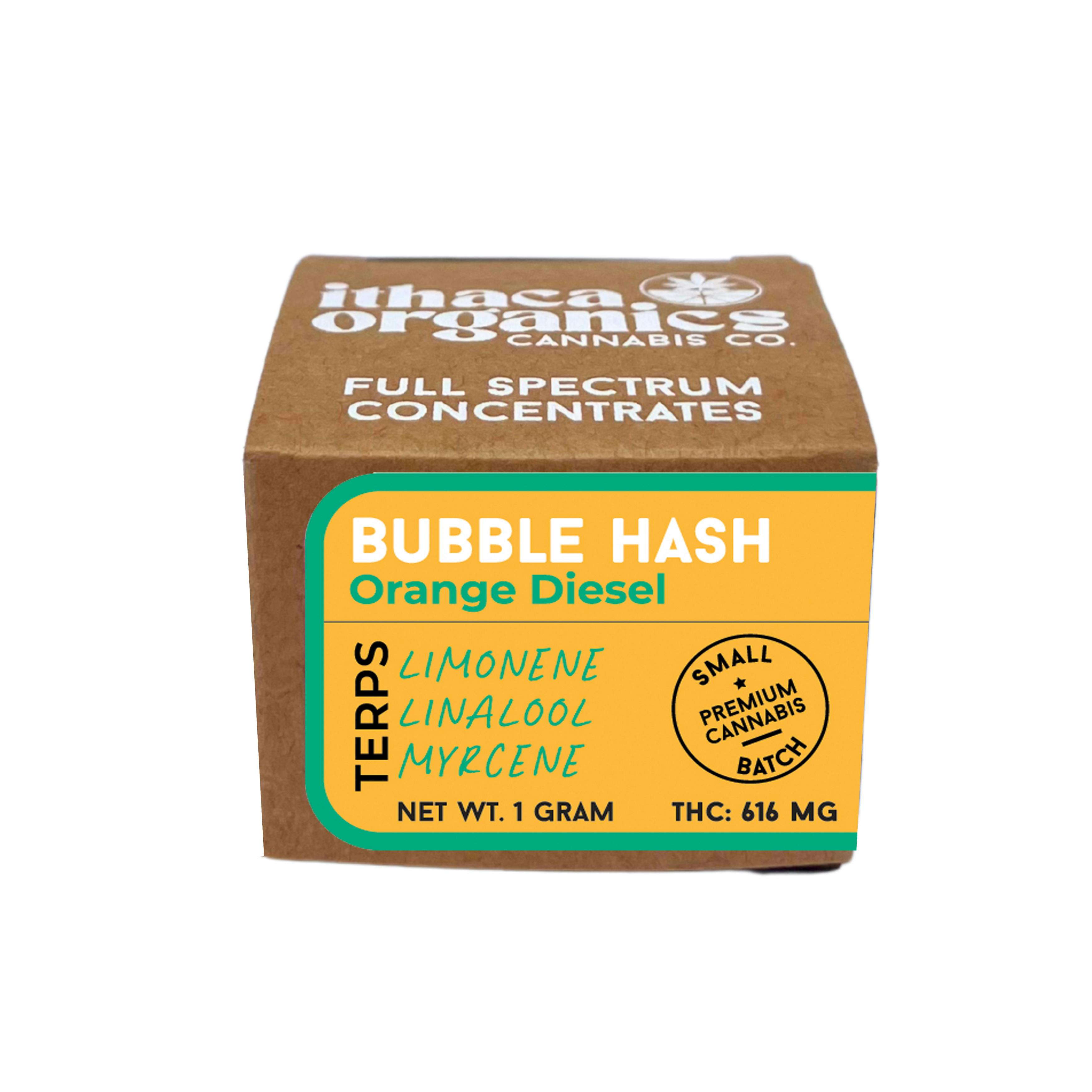 Orange diesel Bubble Hash Ithaca Organics 1g