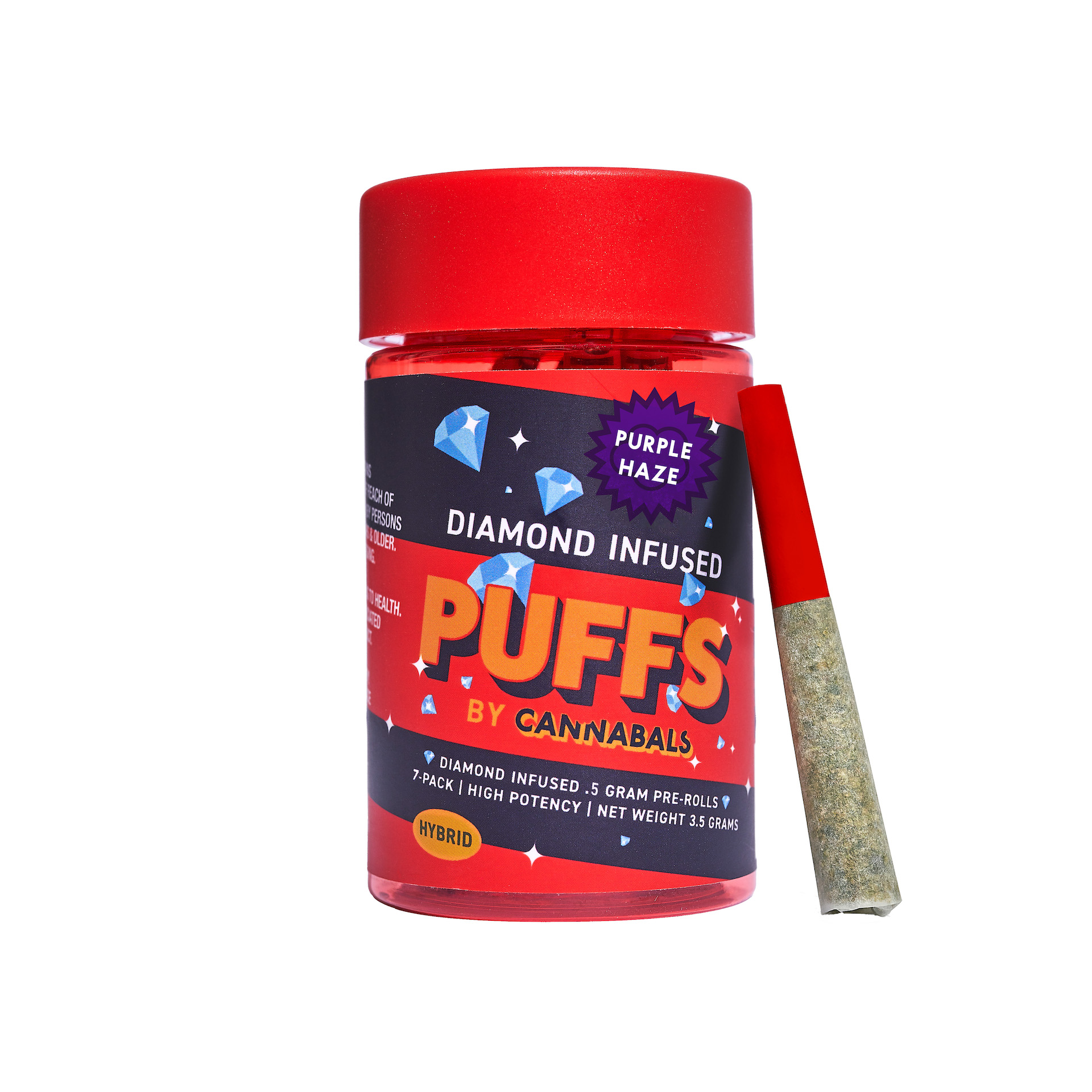 Purple Haze (Sativa) 7 pack Liquid Diamond by Puffs Cannabals 3.5g