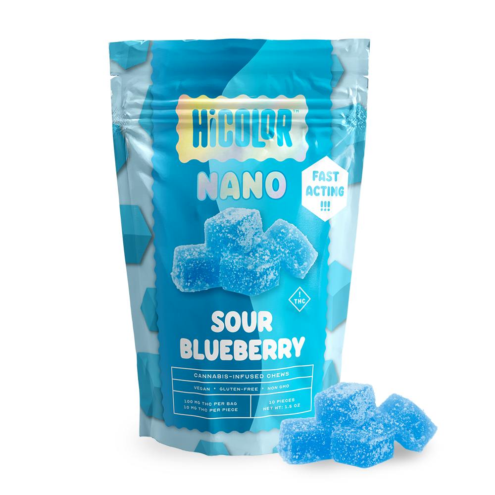 Sour Blueberry THC Gummies by Hi Color 100mg