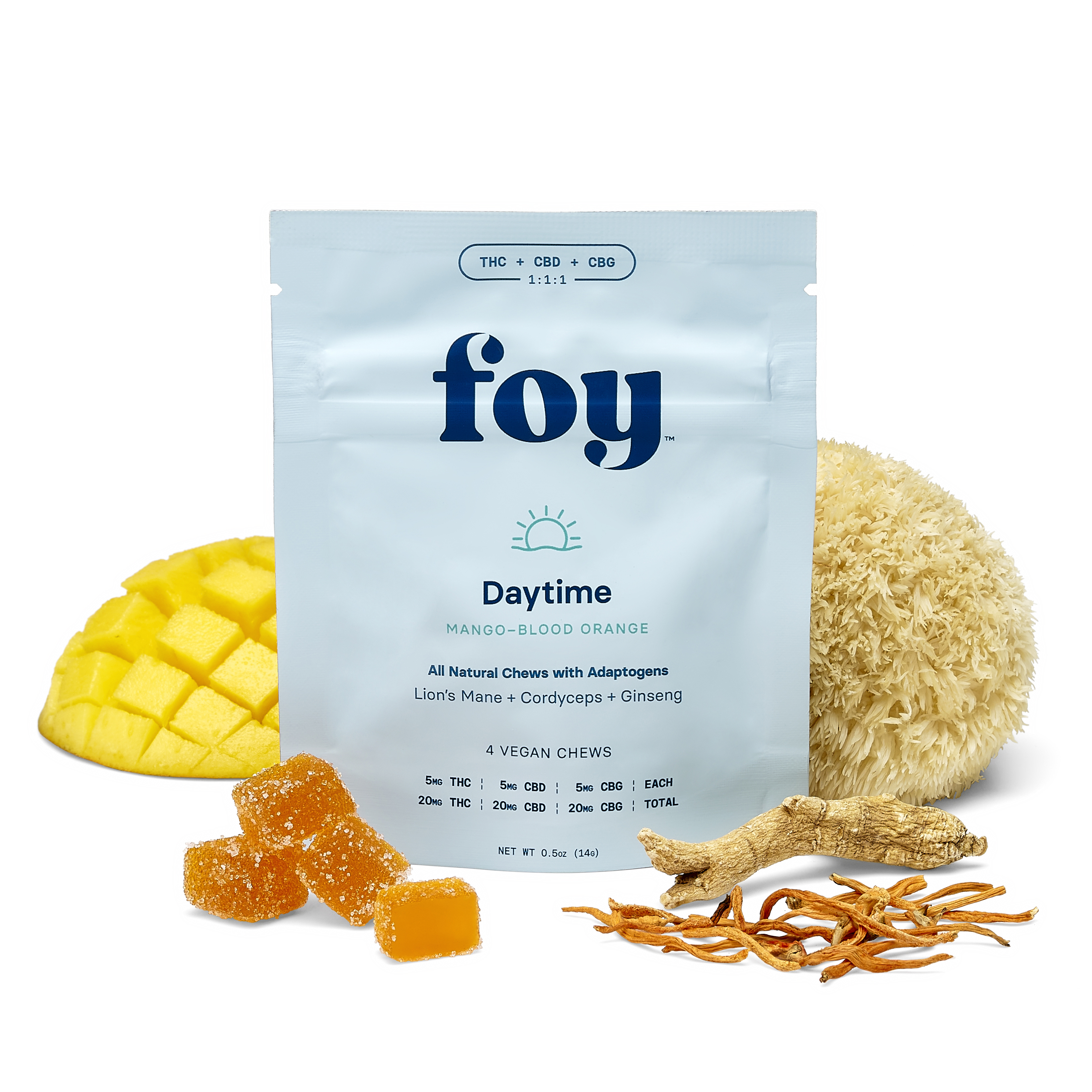 Daytime Chews w/ Organic Adaptogens 1:1:1 THC/CBD/CBG - 4 pack, 20mg