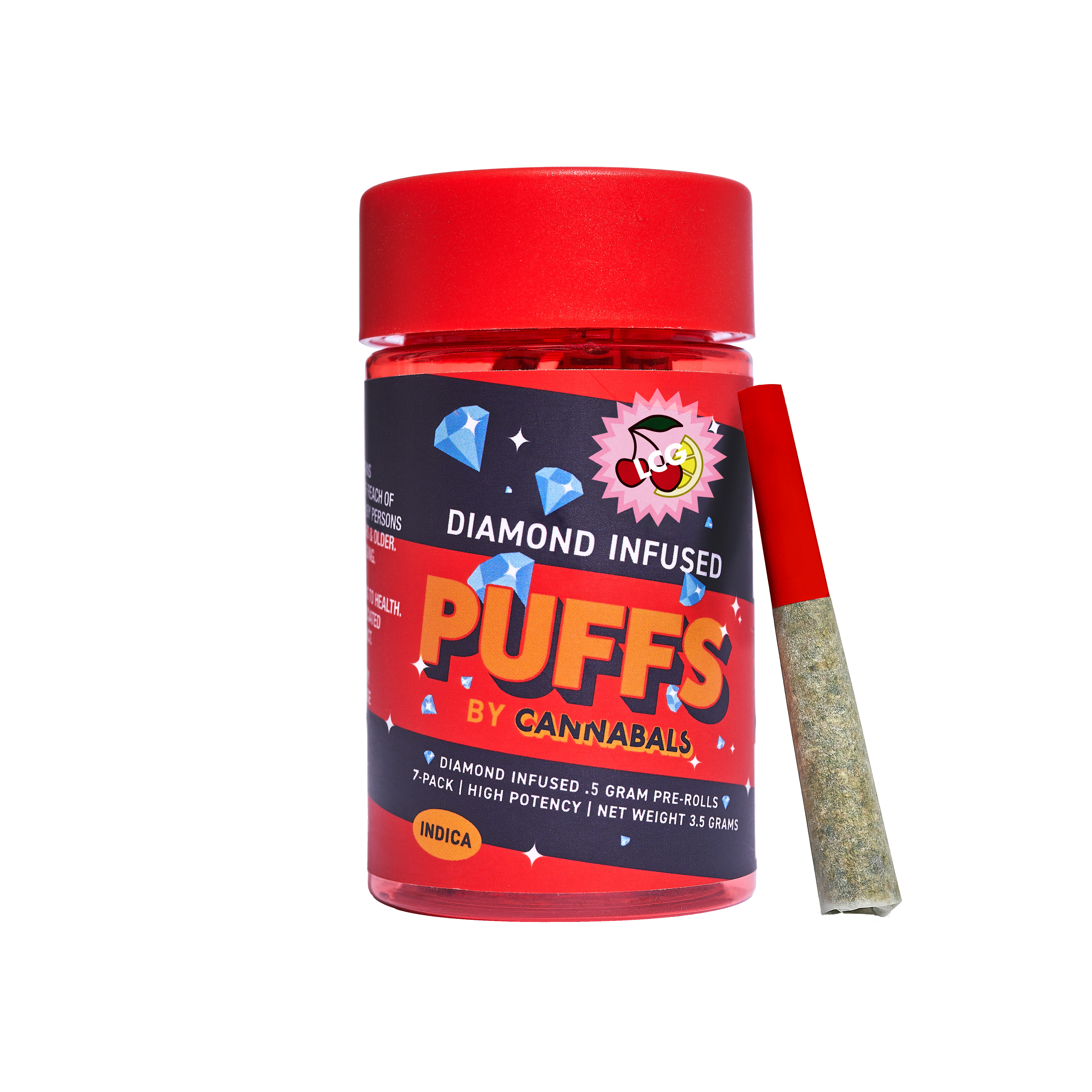 Lemon cherry gelato (Indica) 7 pack Liquid Diamond by Puffs Cannabals 3.5g
