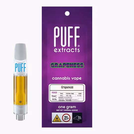 Grapeness (indica) 510 Vape Cart by Puff 1g