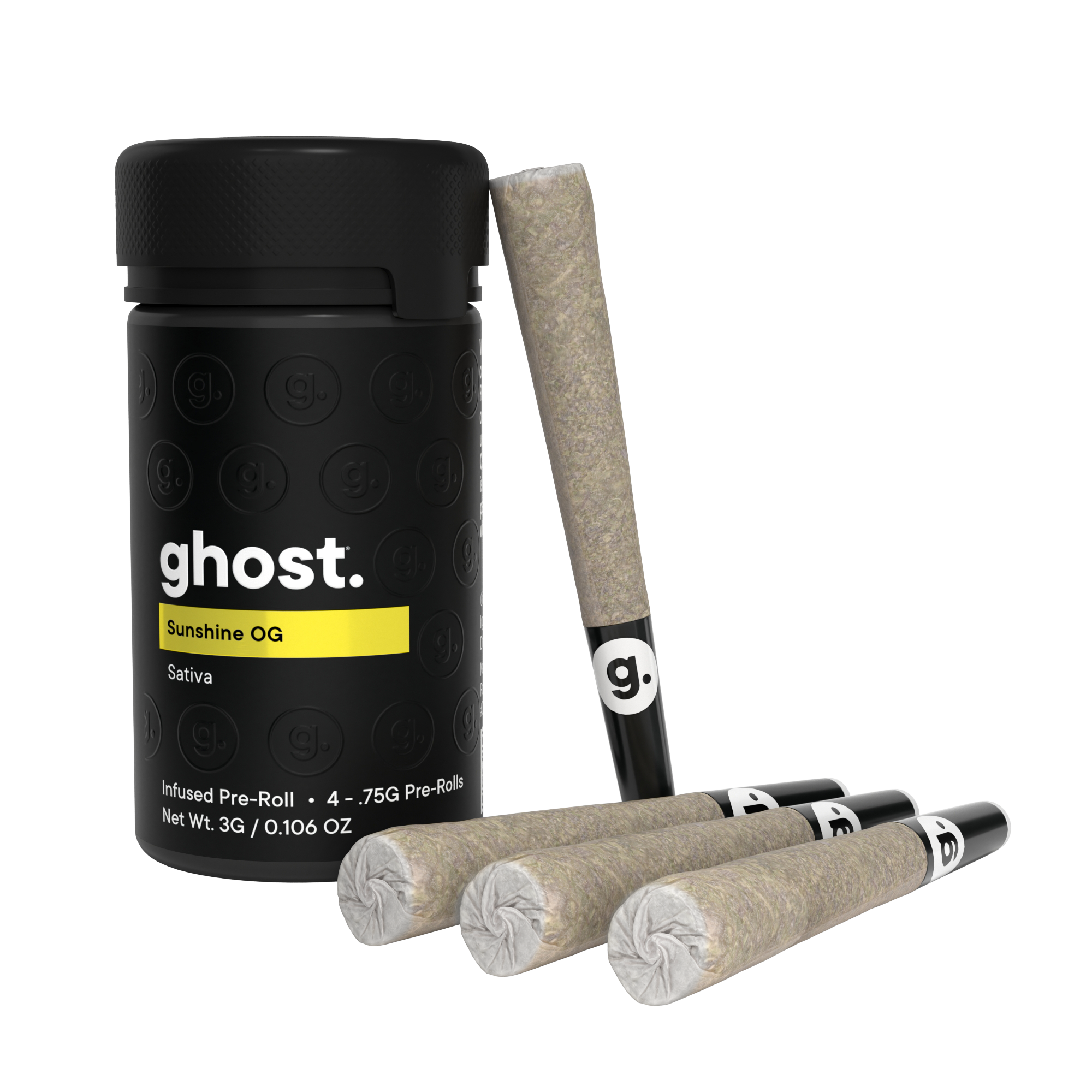 sunshine OG Infused Pre Rolls 4 pack (Sativa) 3g