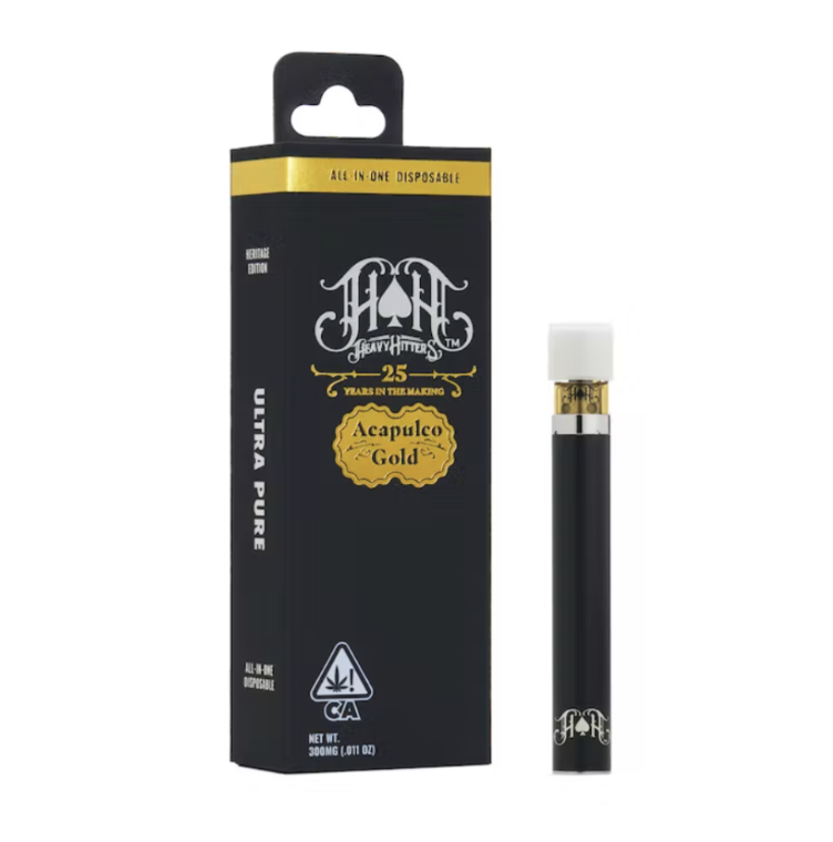 Acapulco Gold (sativa) AIO Disposable Vape by Heavy Hitters 1g