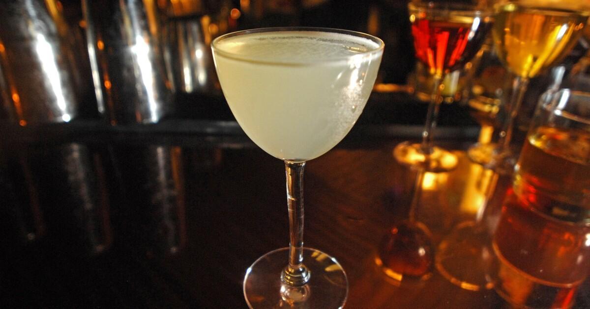 Vieux Mot cocktail in a Nick & Nora glass