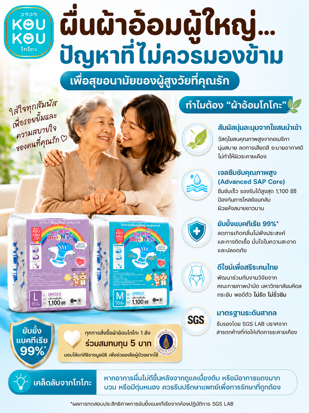 ผื่นผ้าอ้อมผู้ใหญ่… ปัญหาที่ไม่ควรมองข้าม เพื่อสุขอนามัยของผู้สูงวัยที่คุณรัก