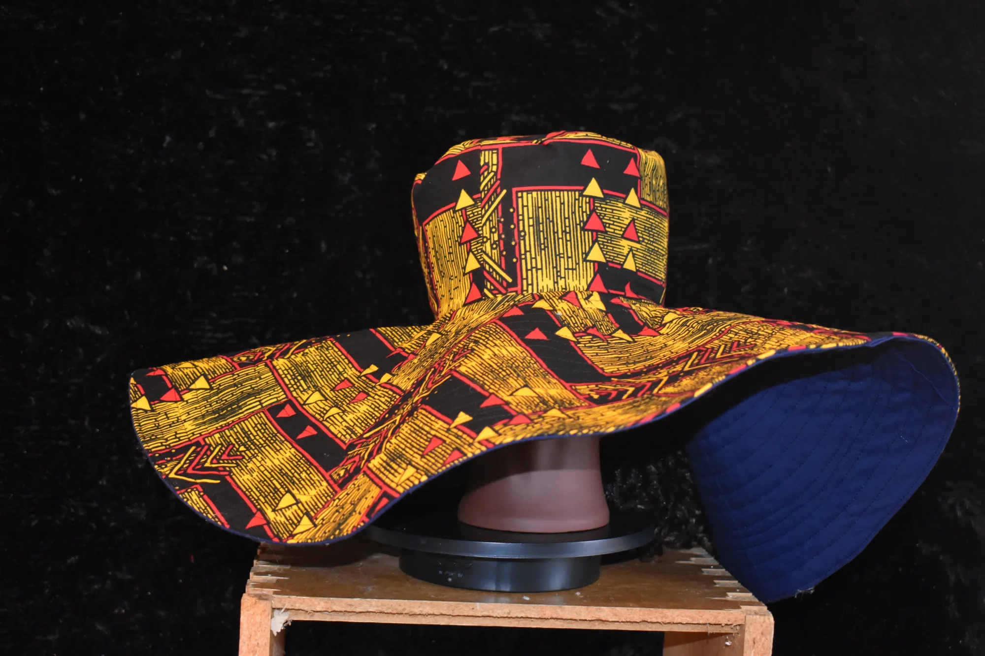Reversible African Print Wide Brim Sun Hat XXXL photo 4