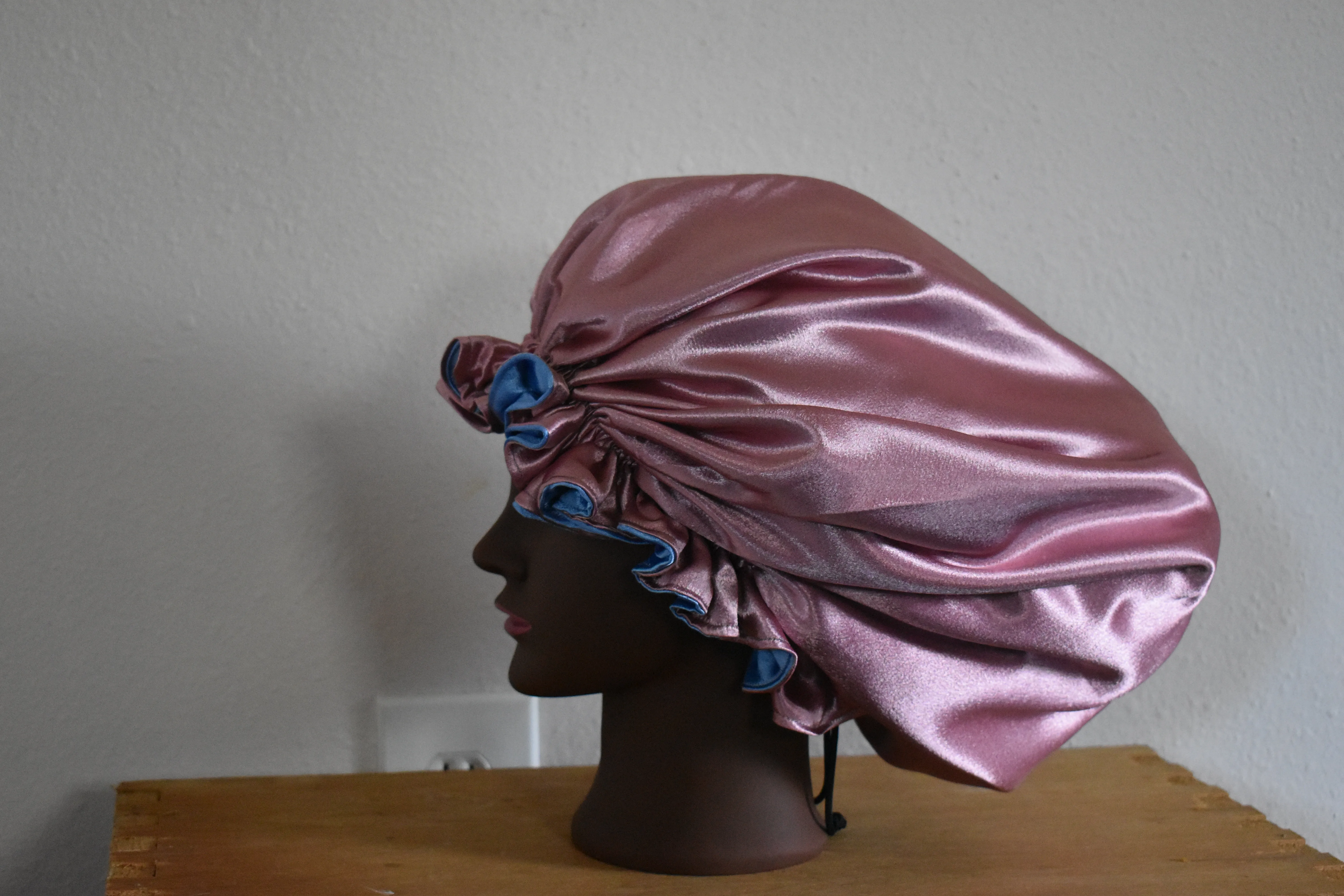 Luxury Rose Satin Sleep Bonnet Set  photo 4