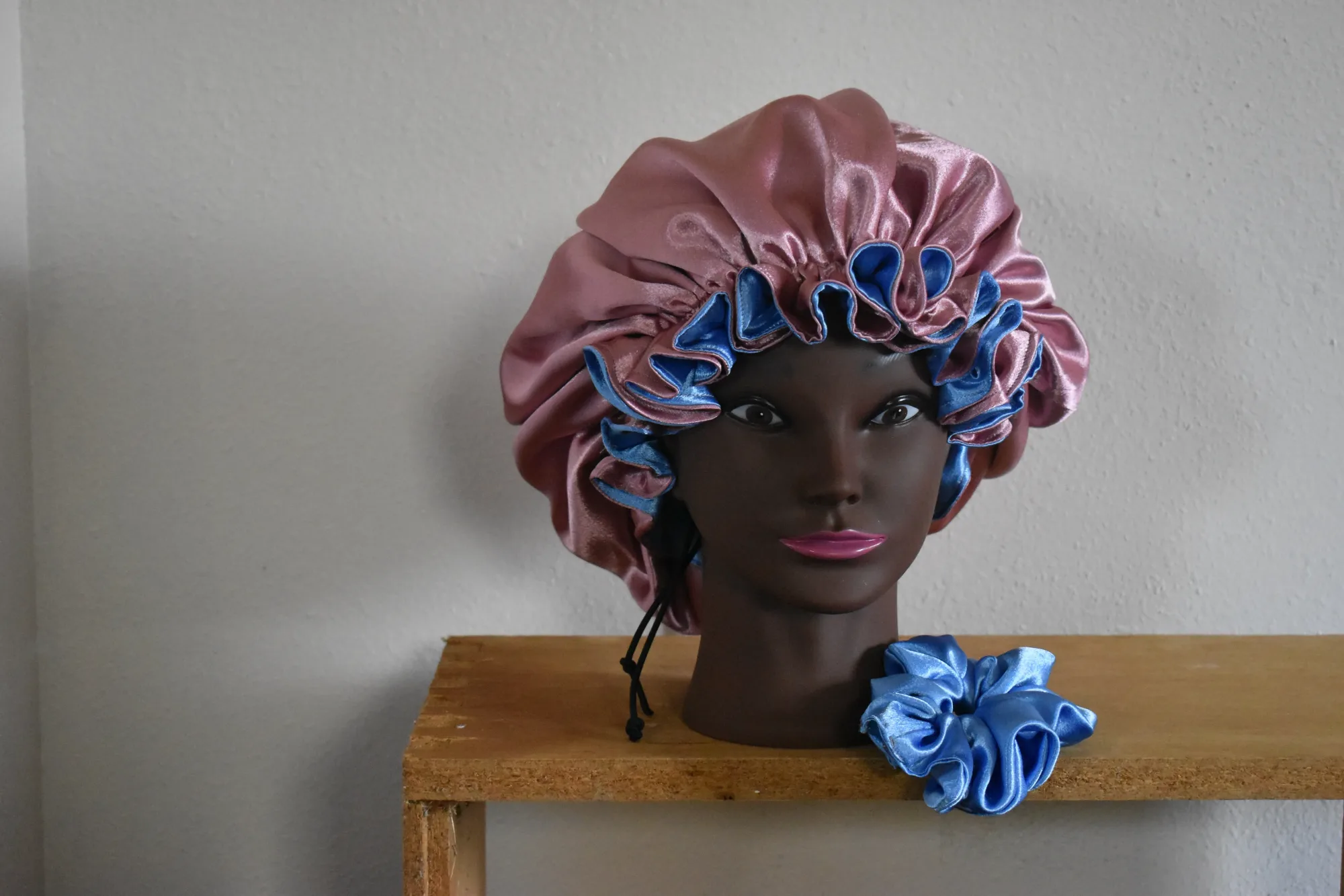 Luxury Rose Satin Sleep Bonnet Set  photo 2