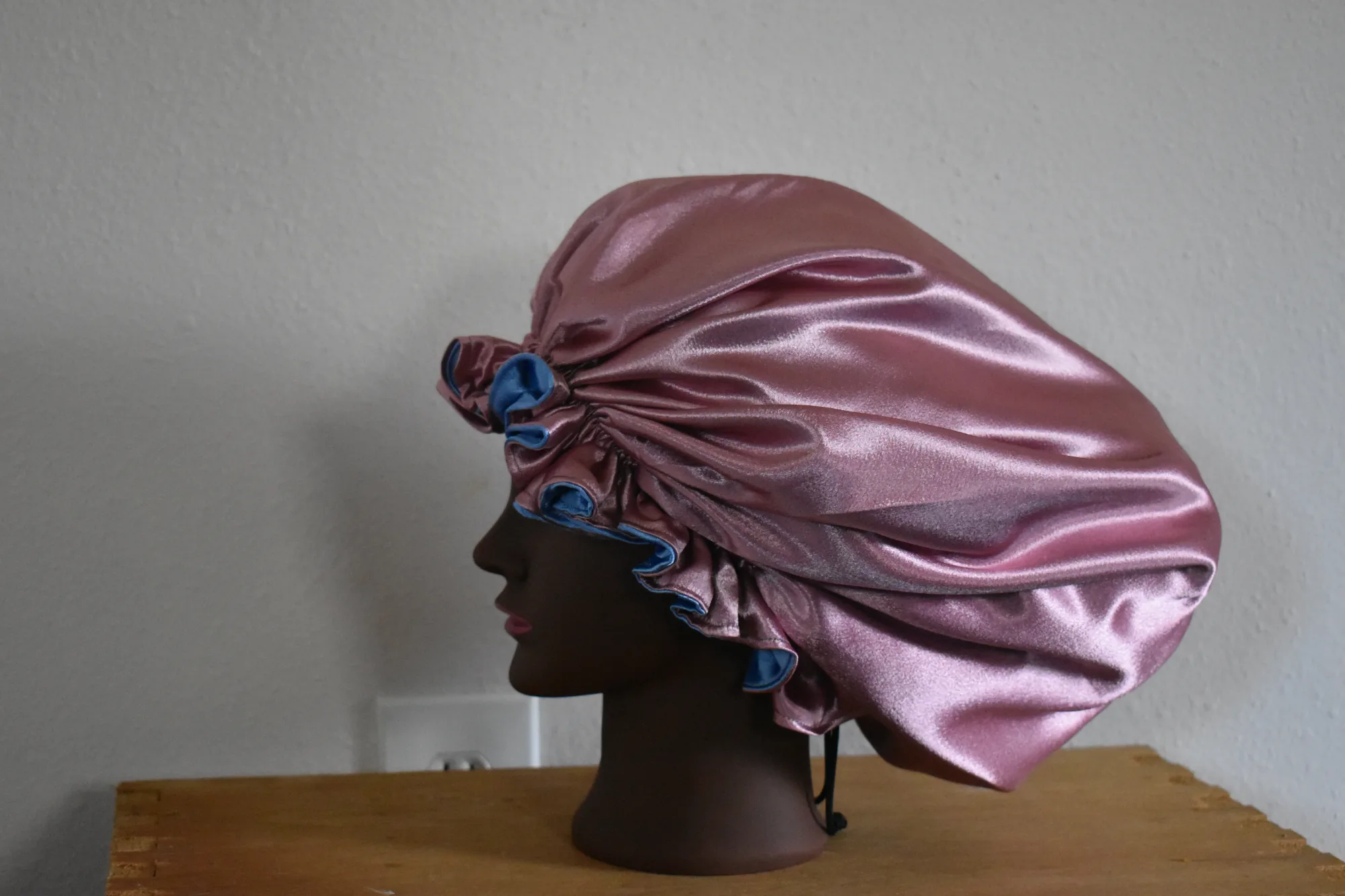 Luxury Rose Satin Sleep Bonnet Set  photo 3