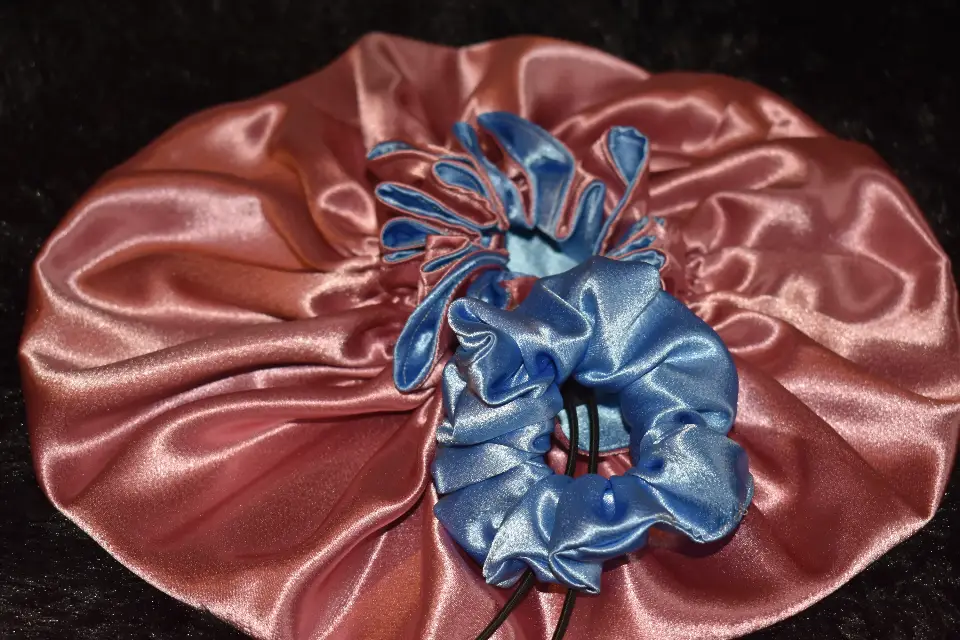 Luxury Rose Satin Sleep Bonnet Set 