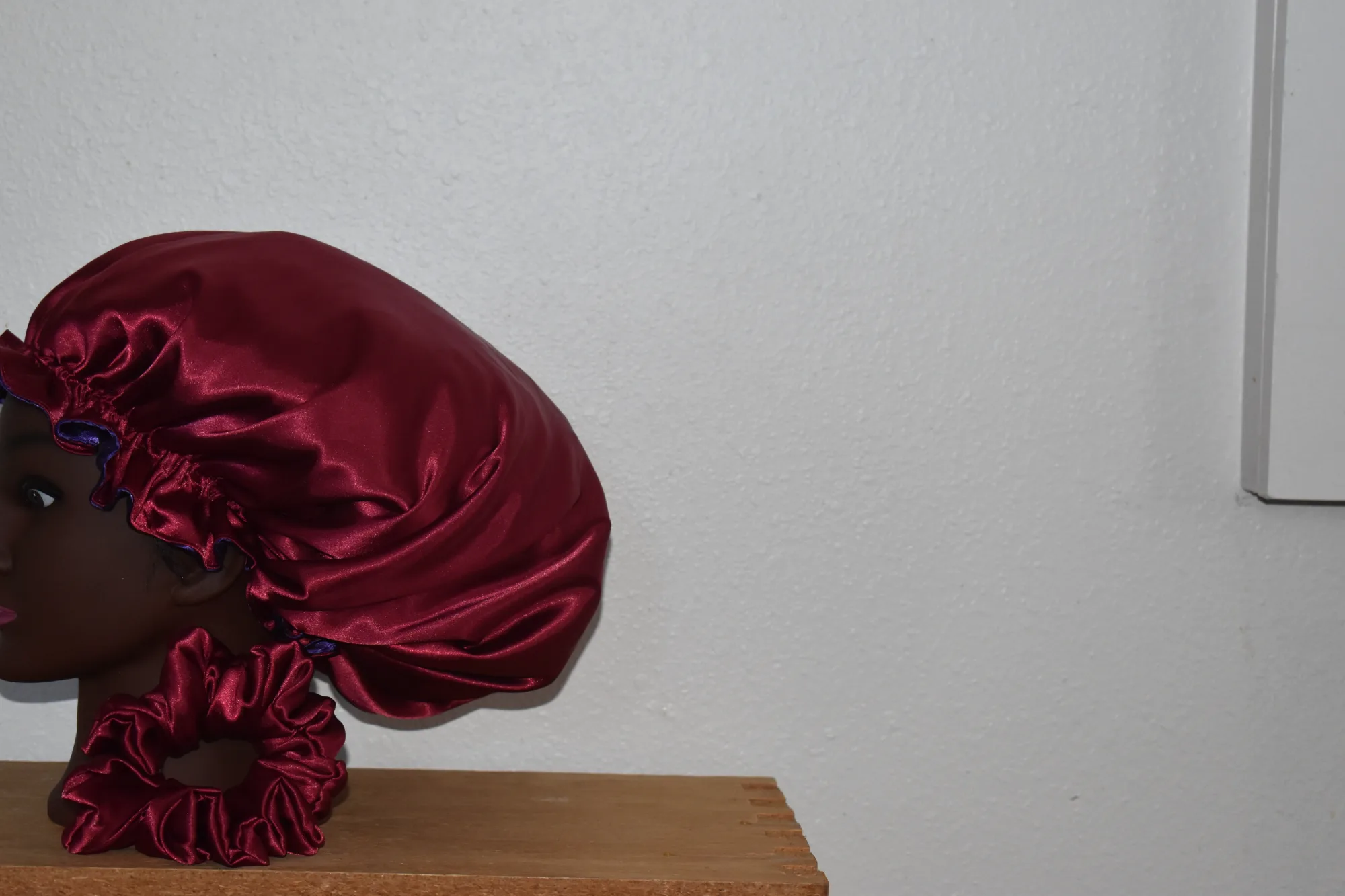 Medium Burgundy & Royal Purple Satin Bonnet photo 2