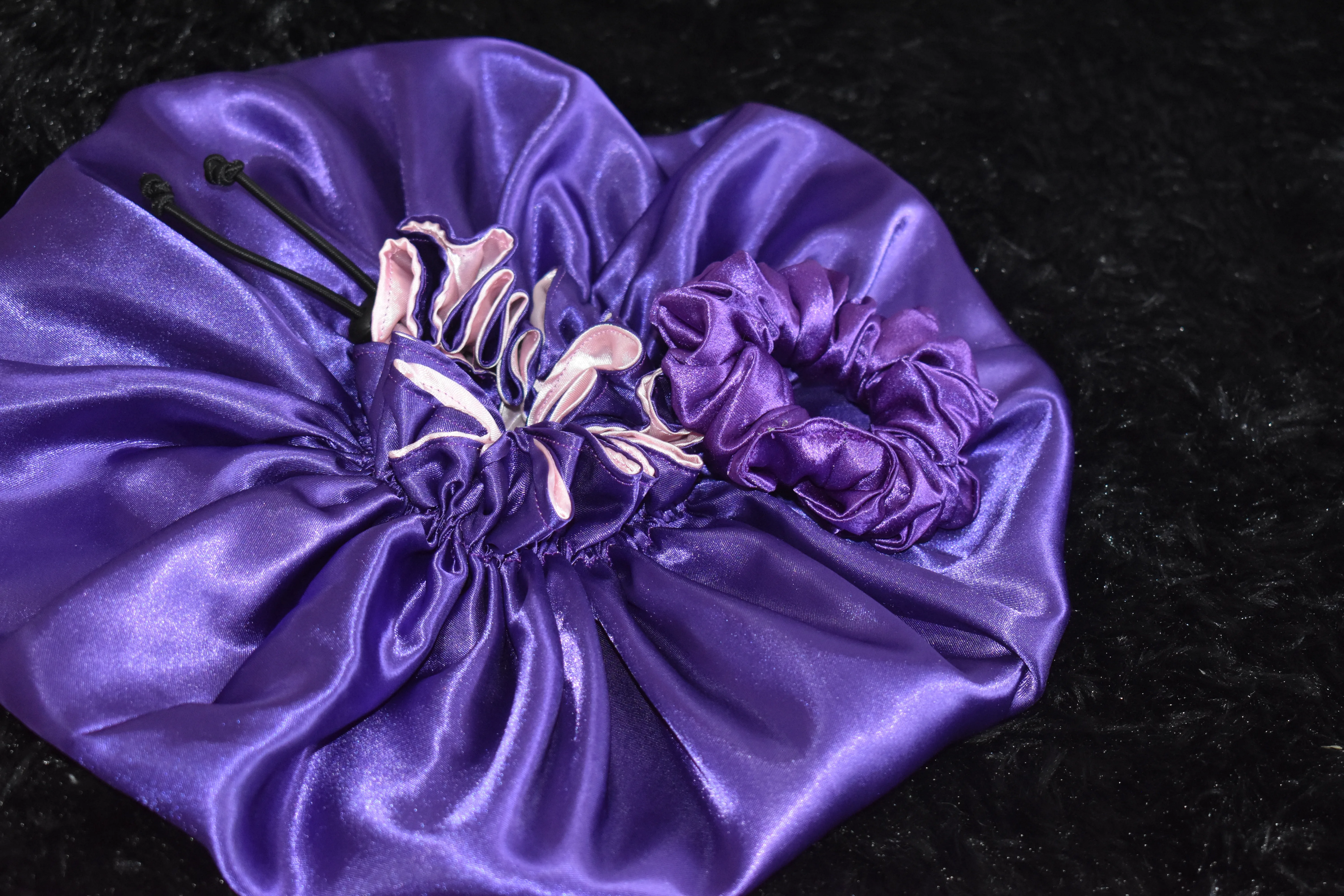 Medium Royal Purple/Pink Satin Bonnet