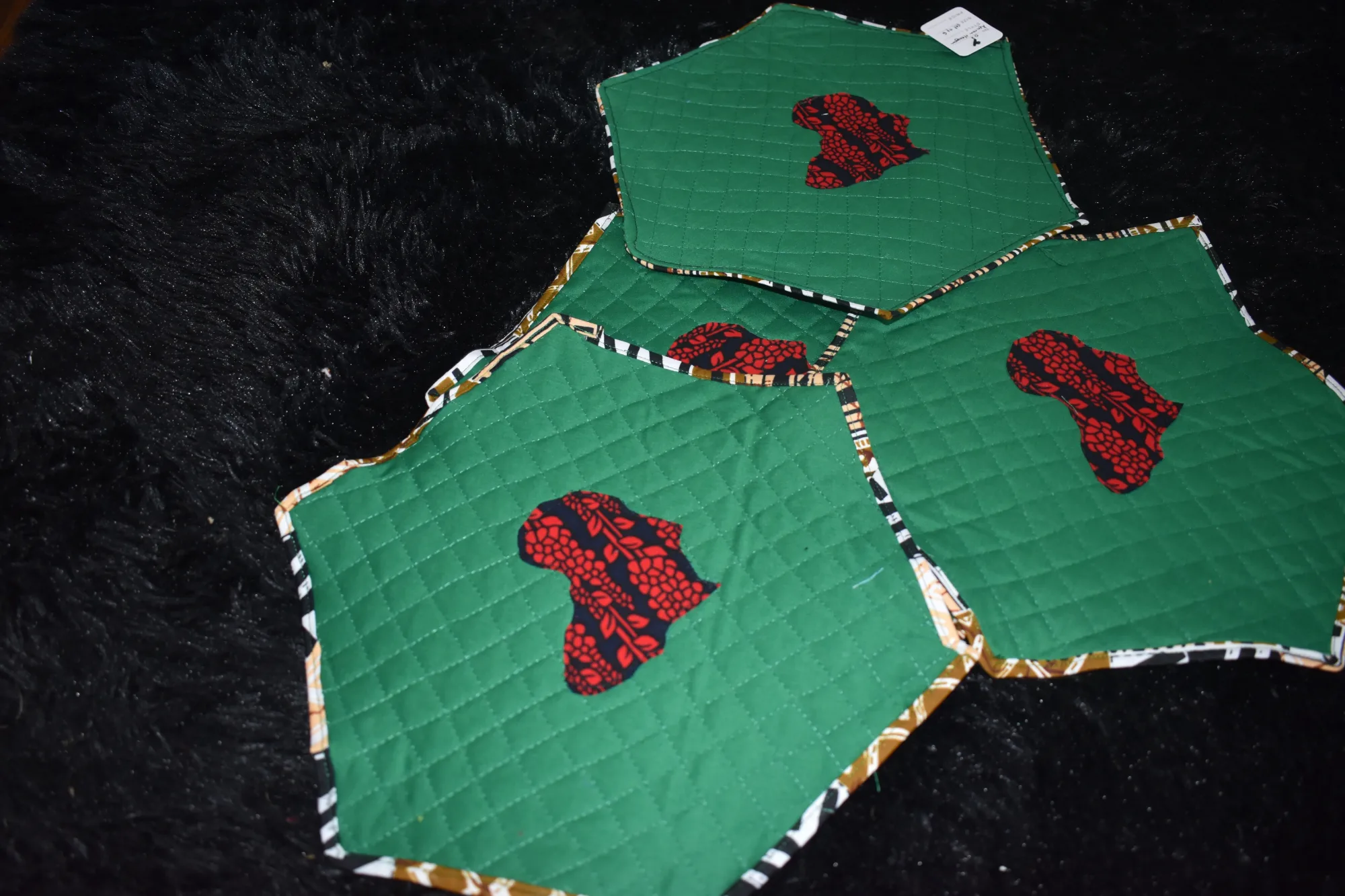 Patchwork Placemat Set-Hexagonal photo 1