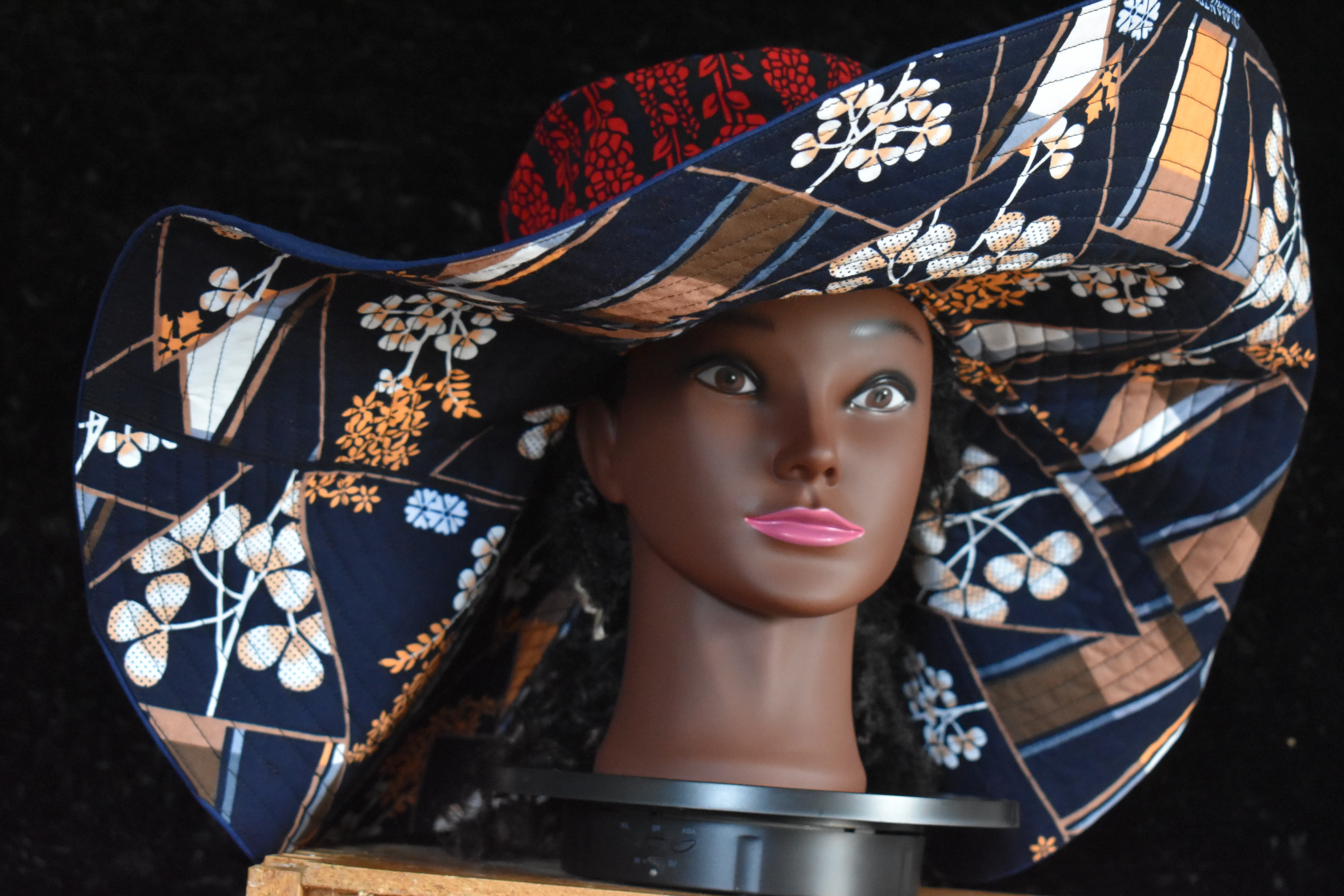 Reversible Midnight Blue Wide Brim Sun Hat XXXL photo 2