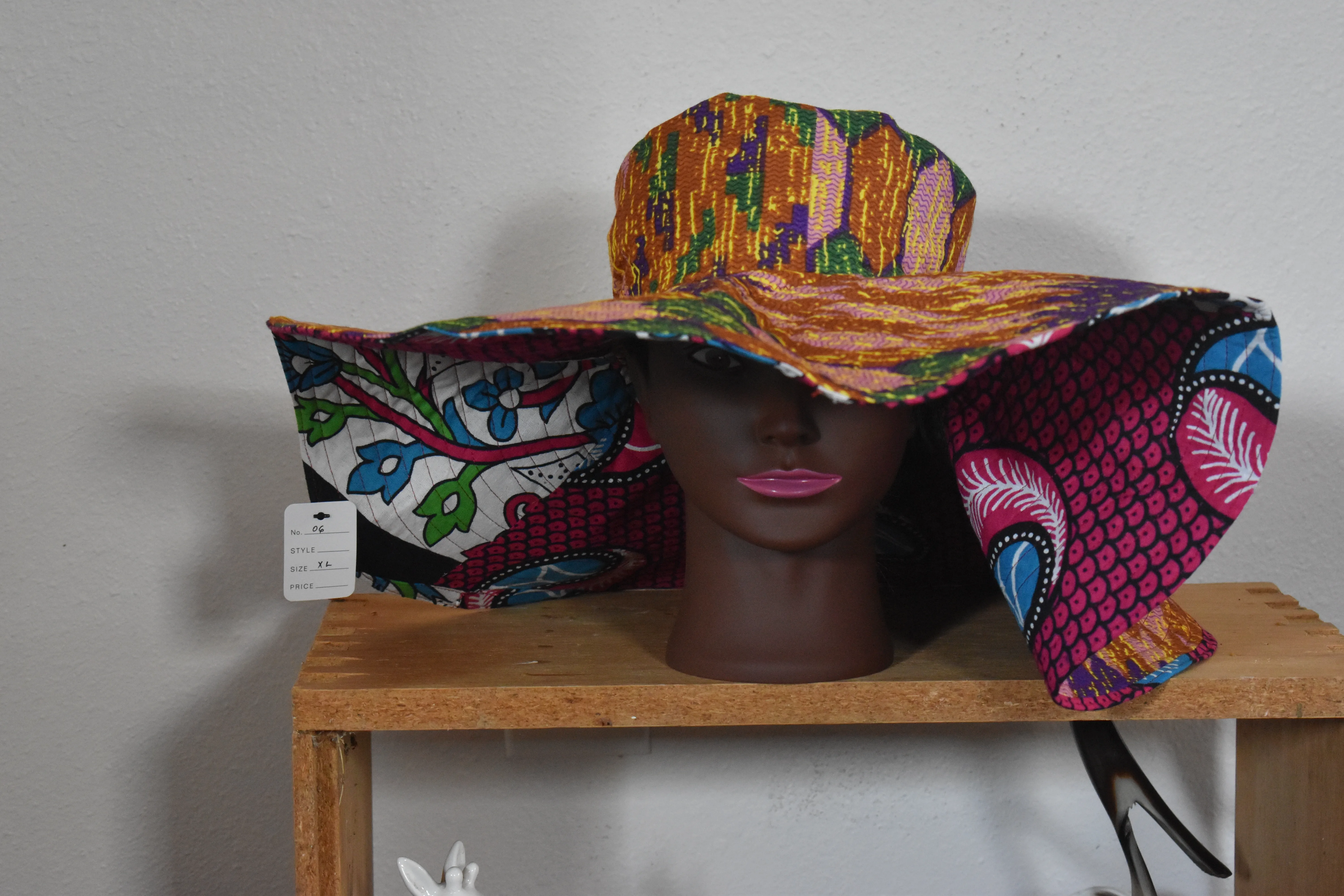 Reversible Kente Print Wide Brim Hat-XXL photo 3