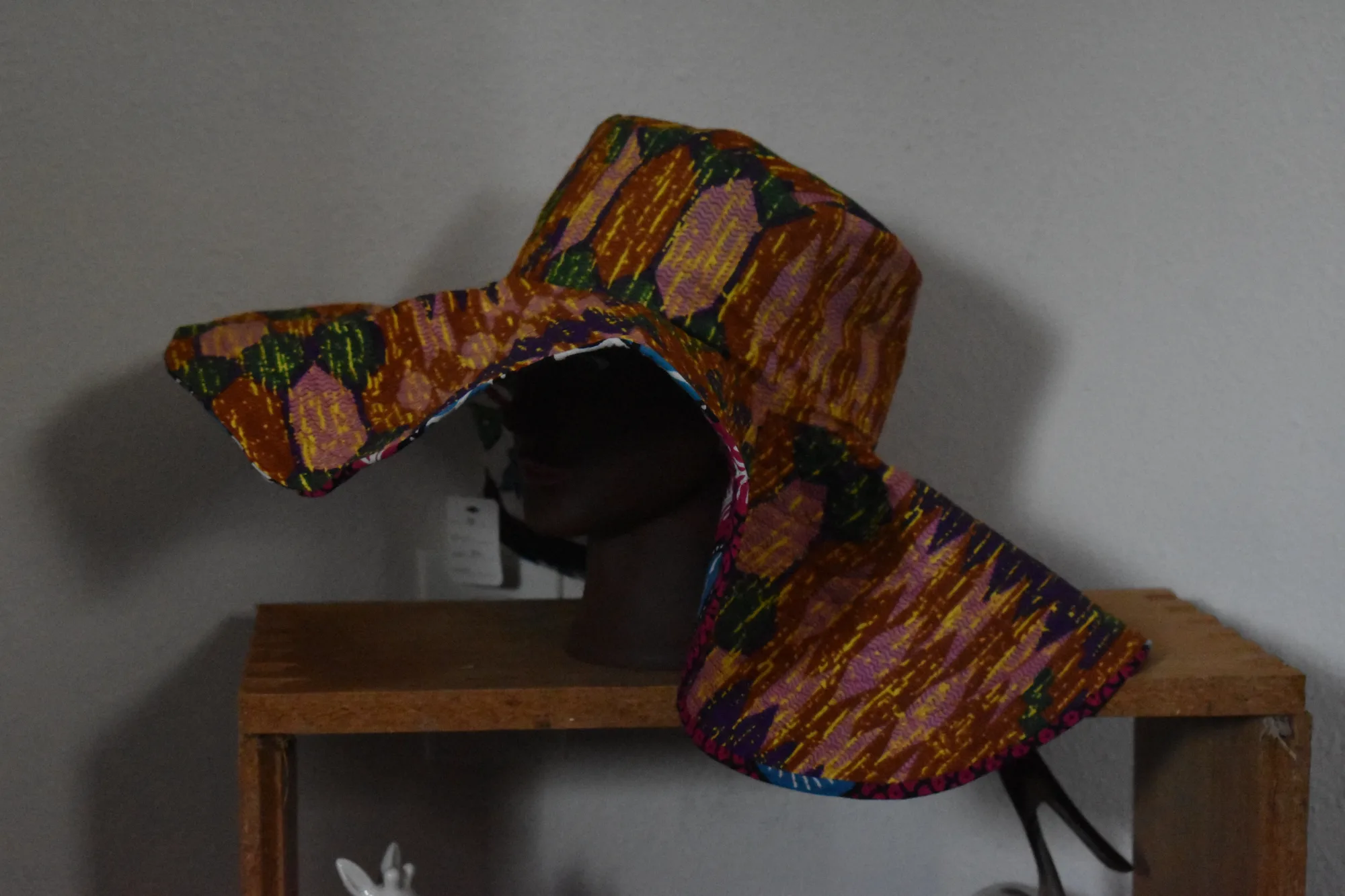Reversible Kente Print Wide Brim Hat-XXL photo 1