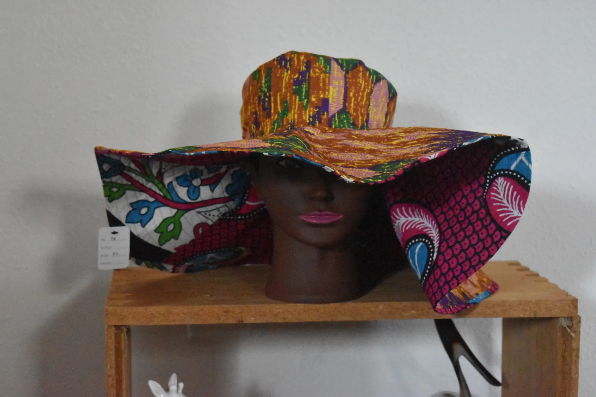 Reversible Kente Print Wide Brim Hat-XXL photo 2