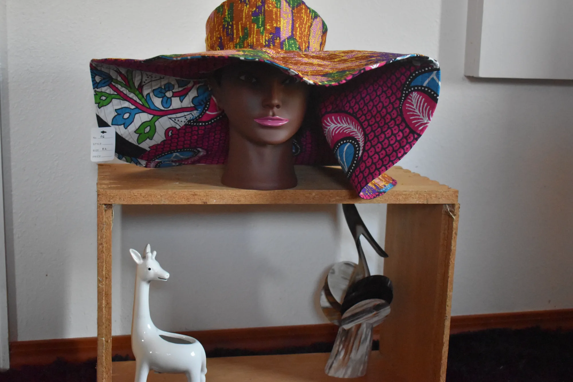 Reversible Kente Print Wide Brim Hat-XXL photo 4