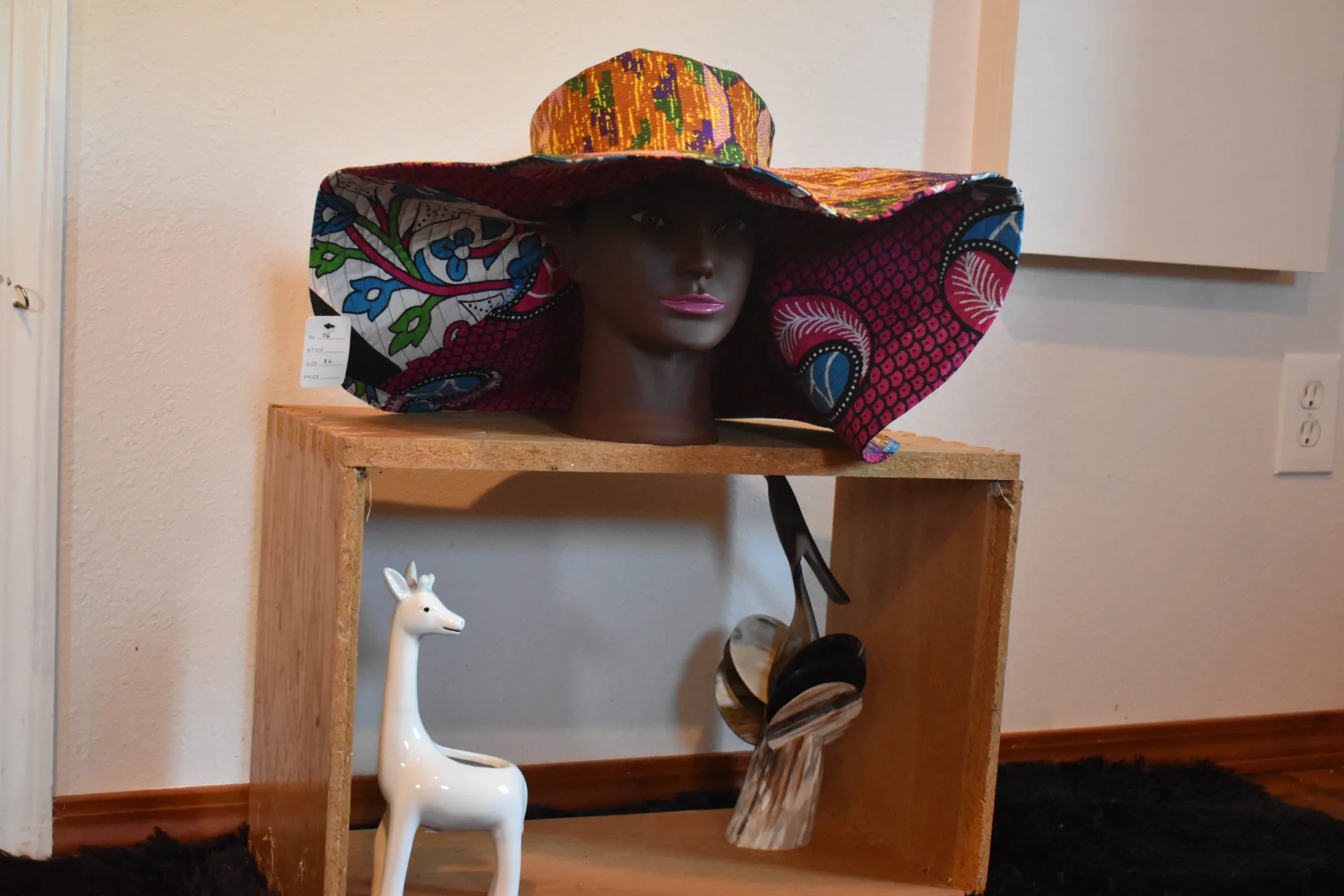 Reversible Kente Print Wide Brim Hat-XXL photo 5