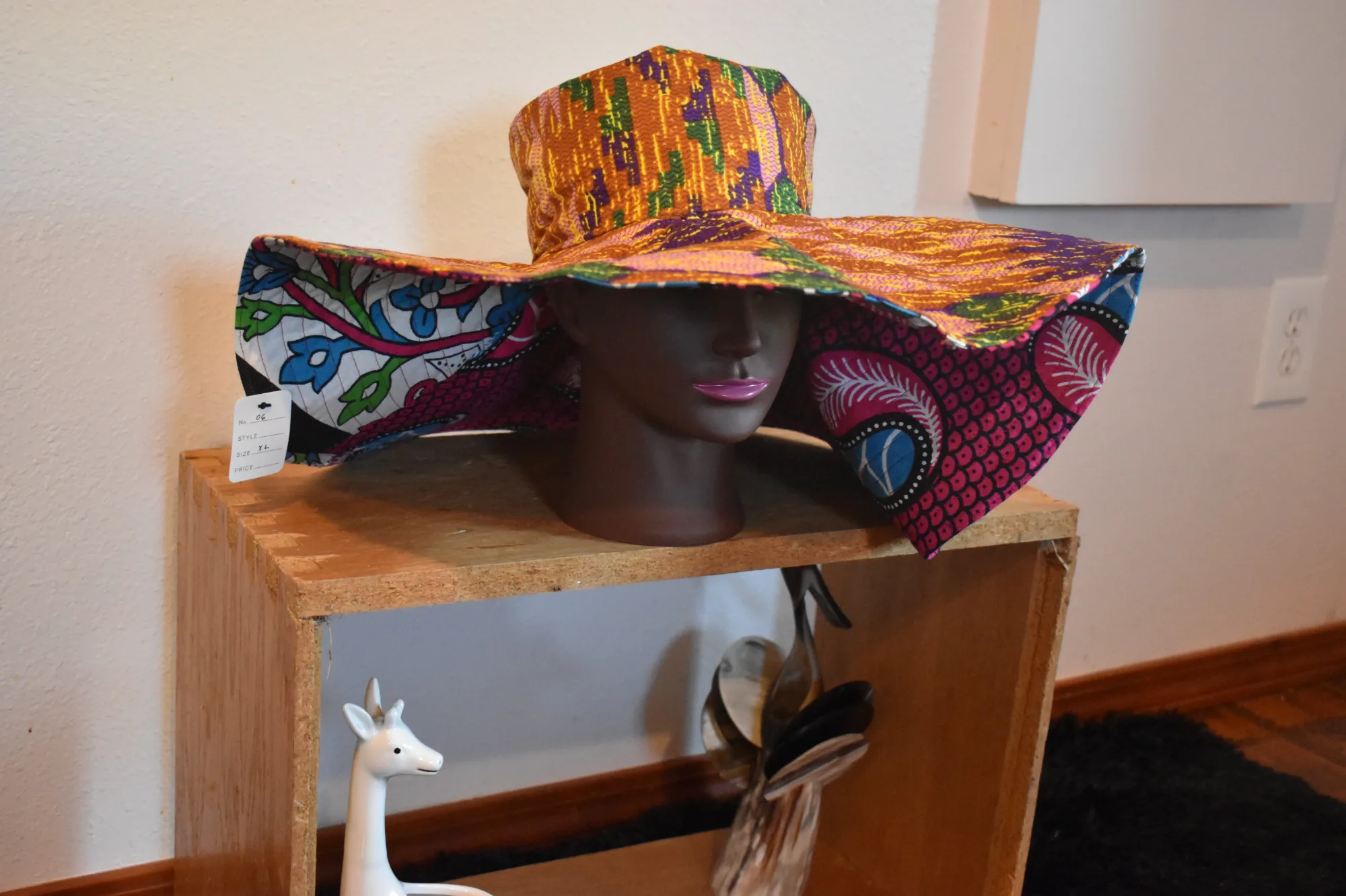 Reversible Kente Print Wide Brim Hat-XXL photo 6