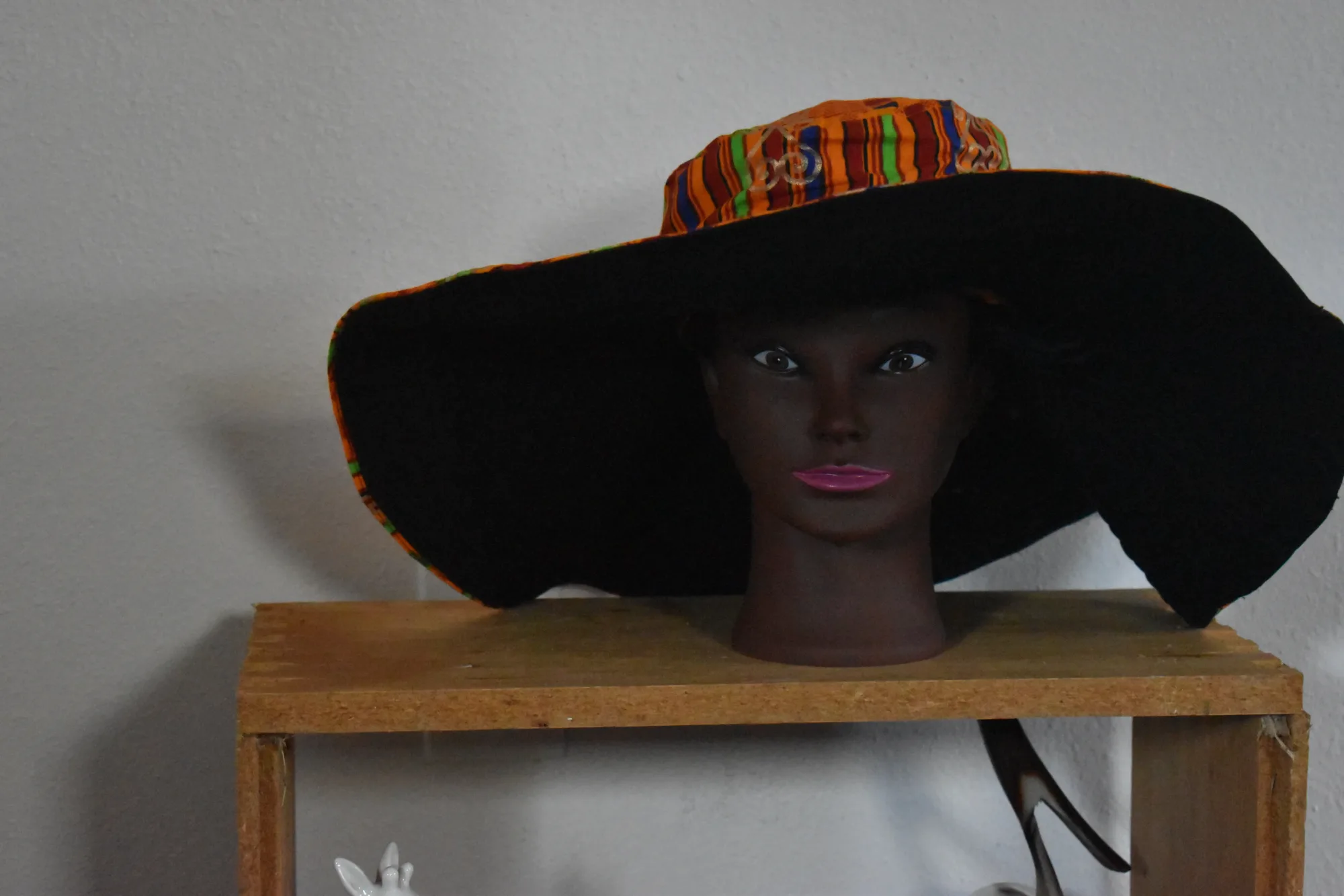 Reversible Wide Brim Sun Hat Fiery Orange Kente XXL photo 3